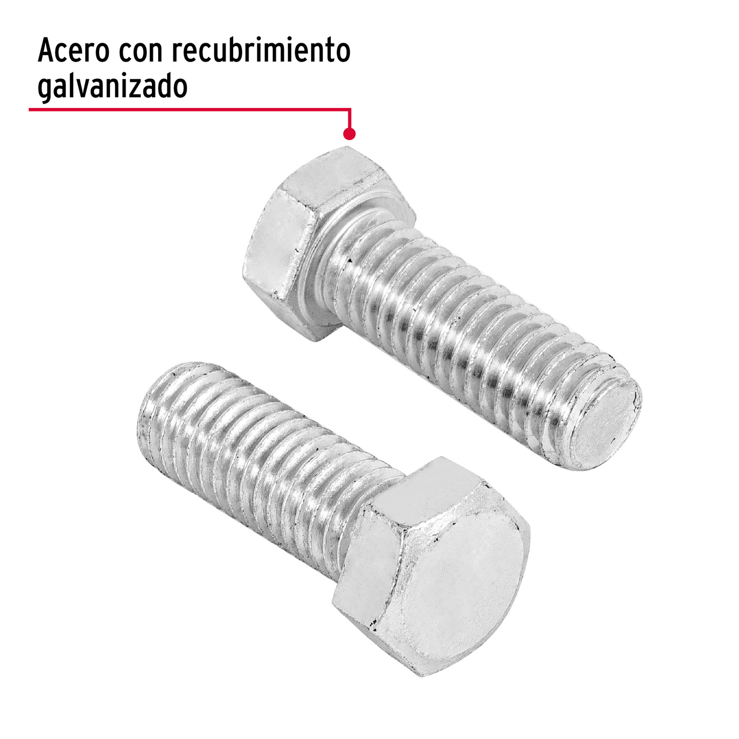 Tornillo acero galvanizado tipo máquina 7/16x1 1/4",50 pzas