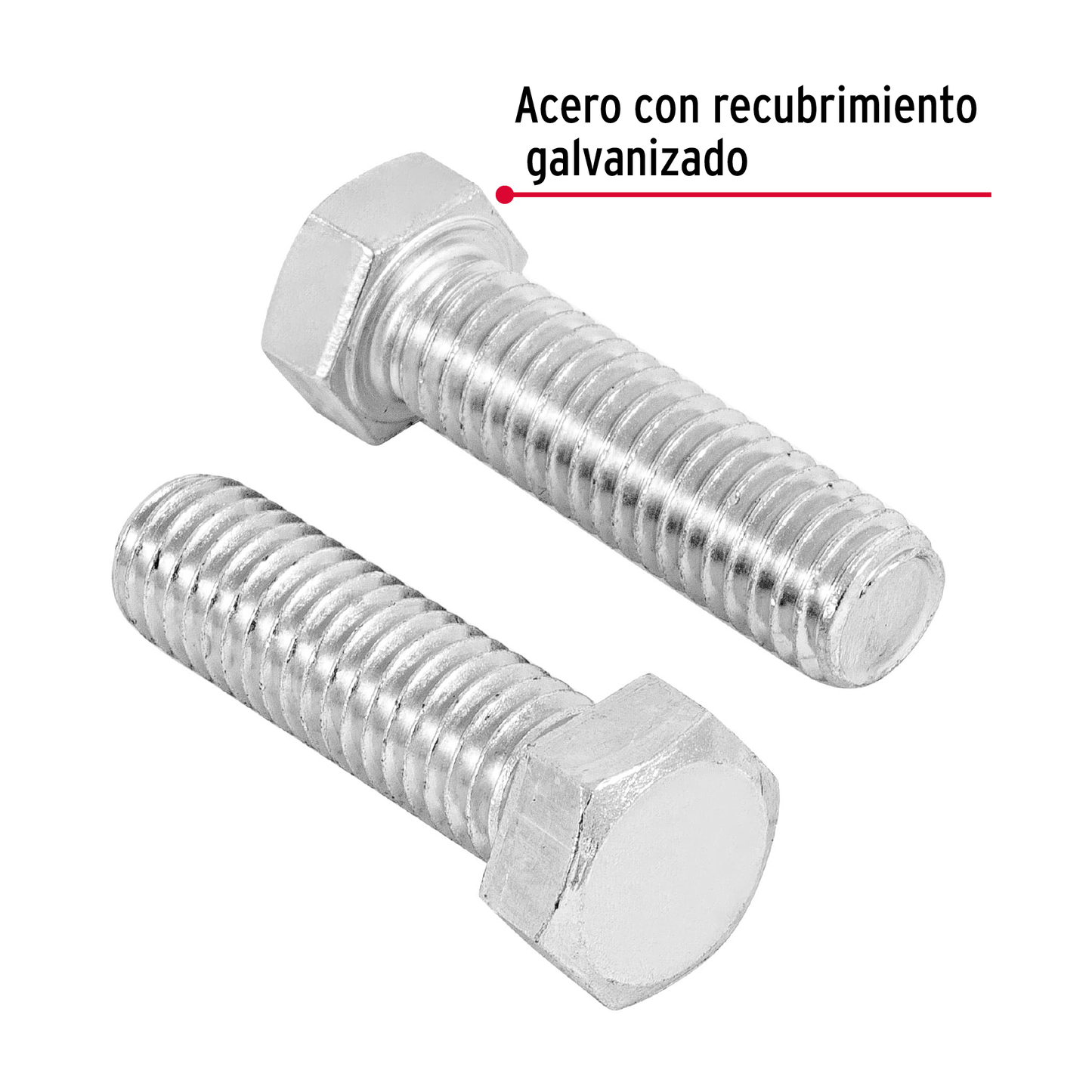 Tornillo acero galvanizado tipo máquina 7/16x1 1/2",50 pzas