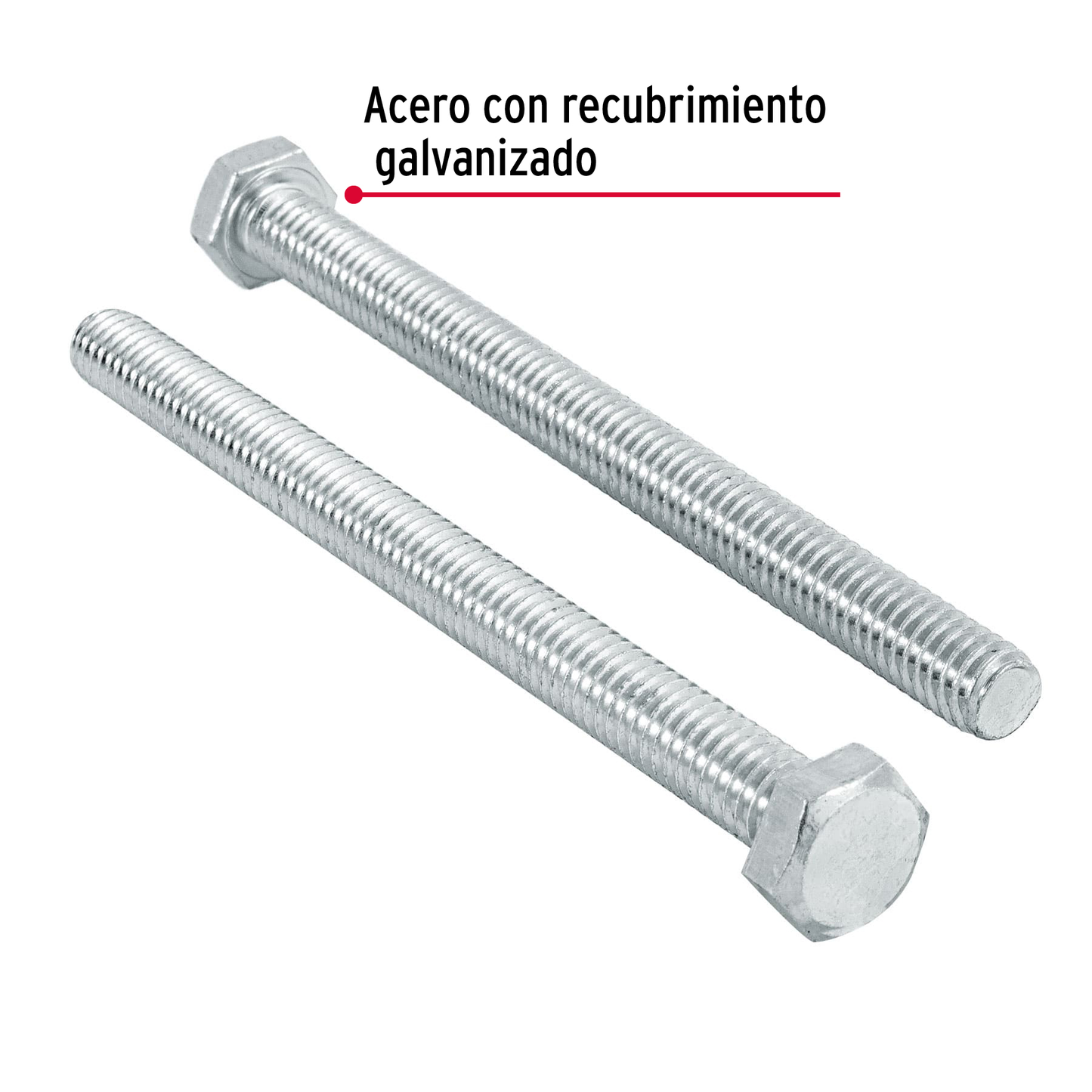 Tornillo acero galvanizado tipo máquina 5/16x4", 50 pzas
