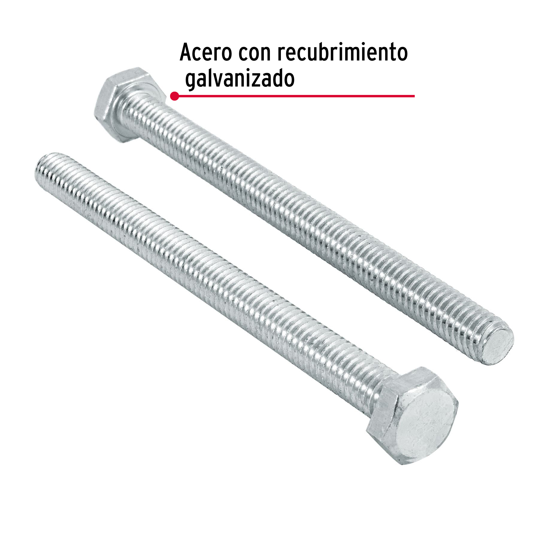 Tornillo acero galvanizado tipo máquina 5/16x4", 50 pzas