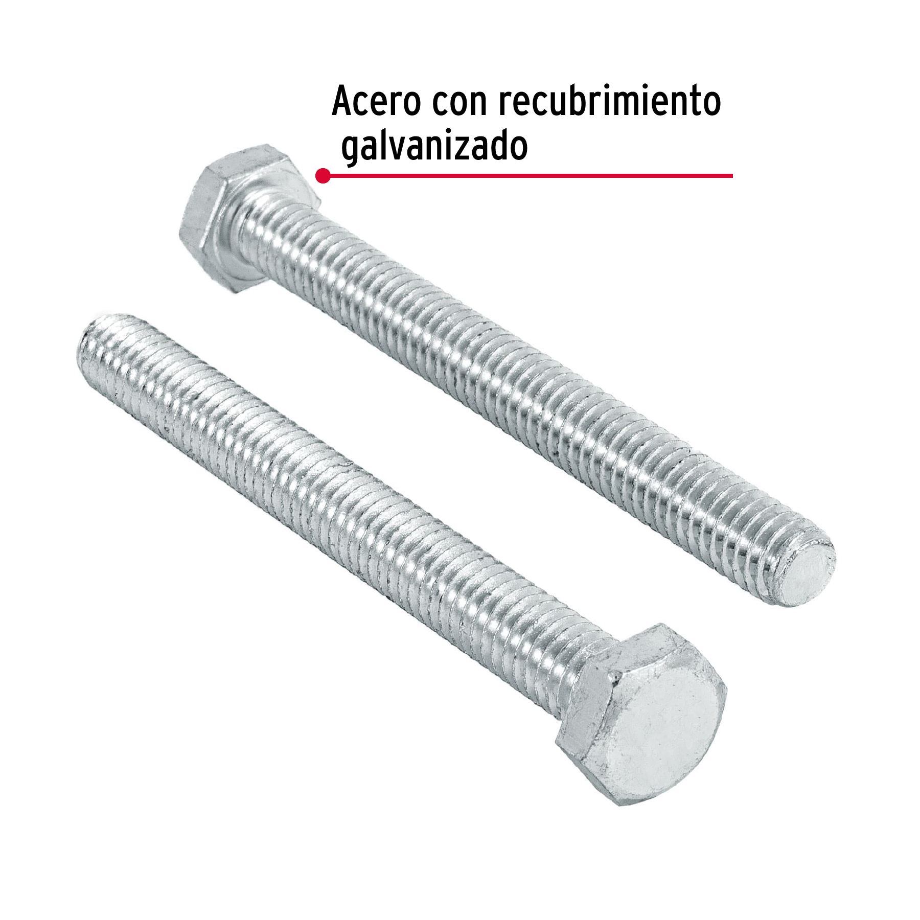 Tornillo acero galvanizado tipo máquina 5/16x3", 60 pzas