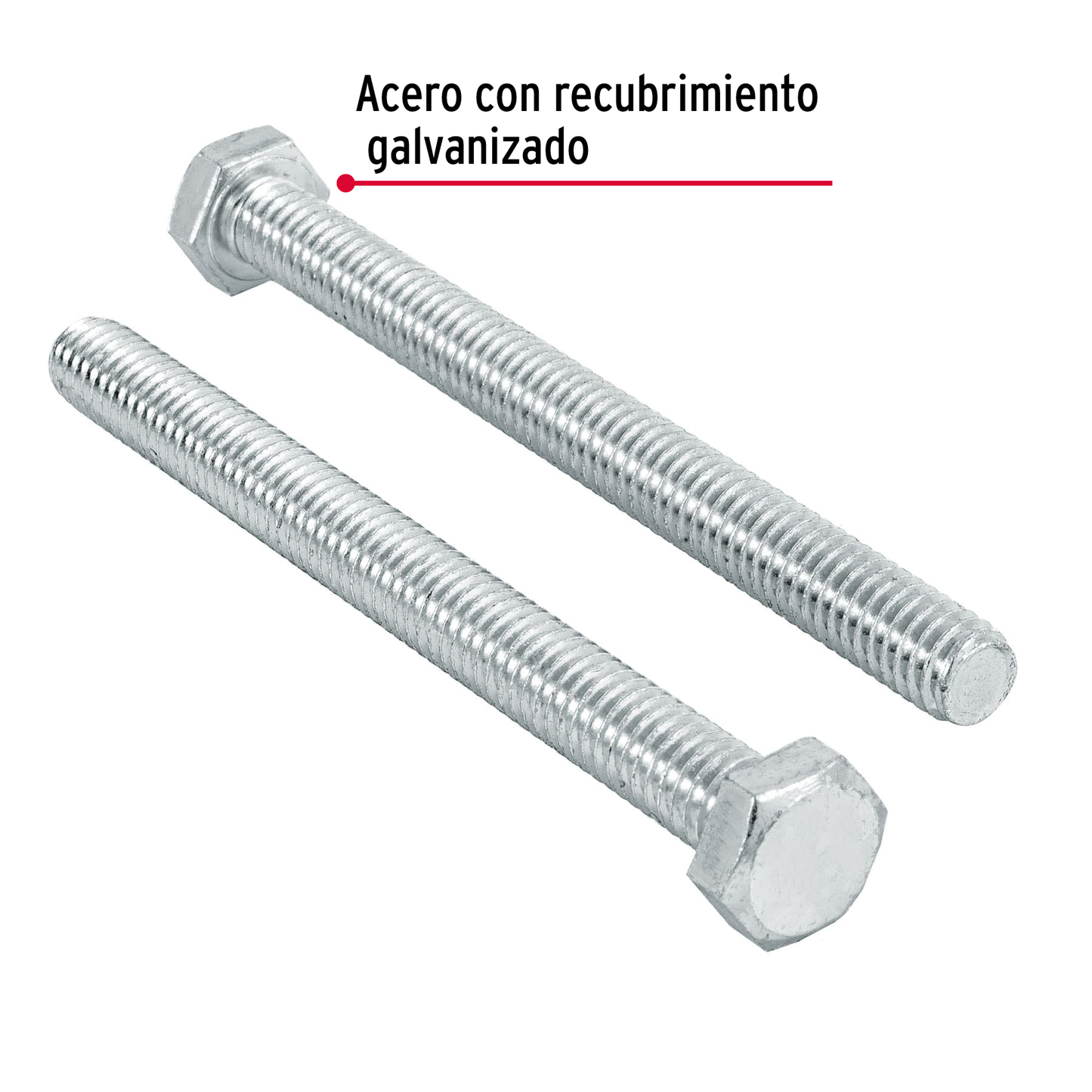 Tornillo acero galvanizado tipo máquina 5/16x3 1/2",50 pzas