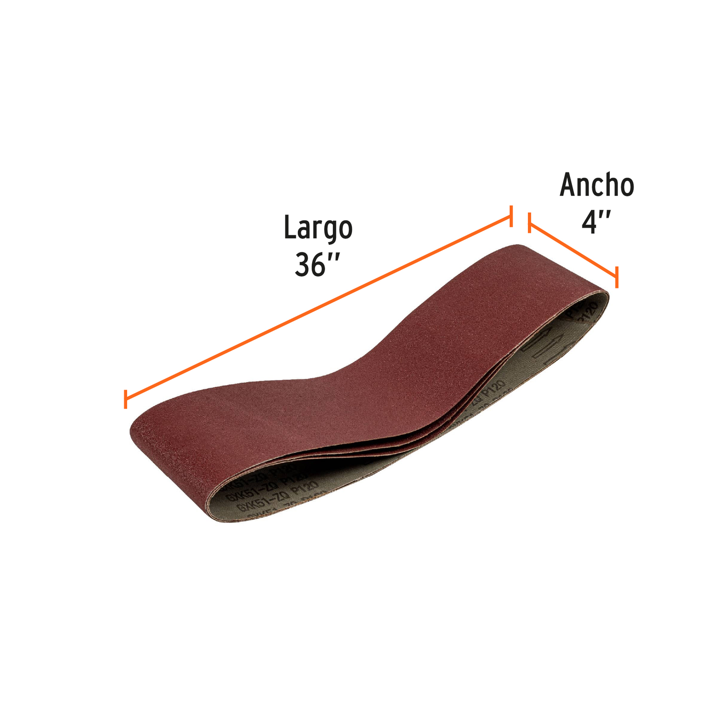 Bandas grano 120, para lijadora PUL 4x6, caja con 3 pzas