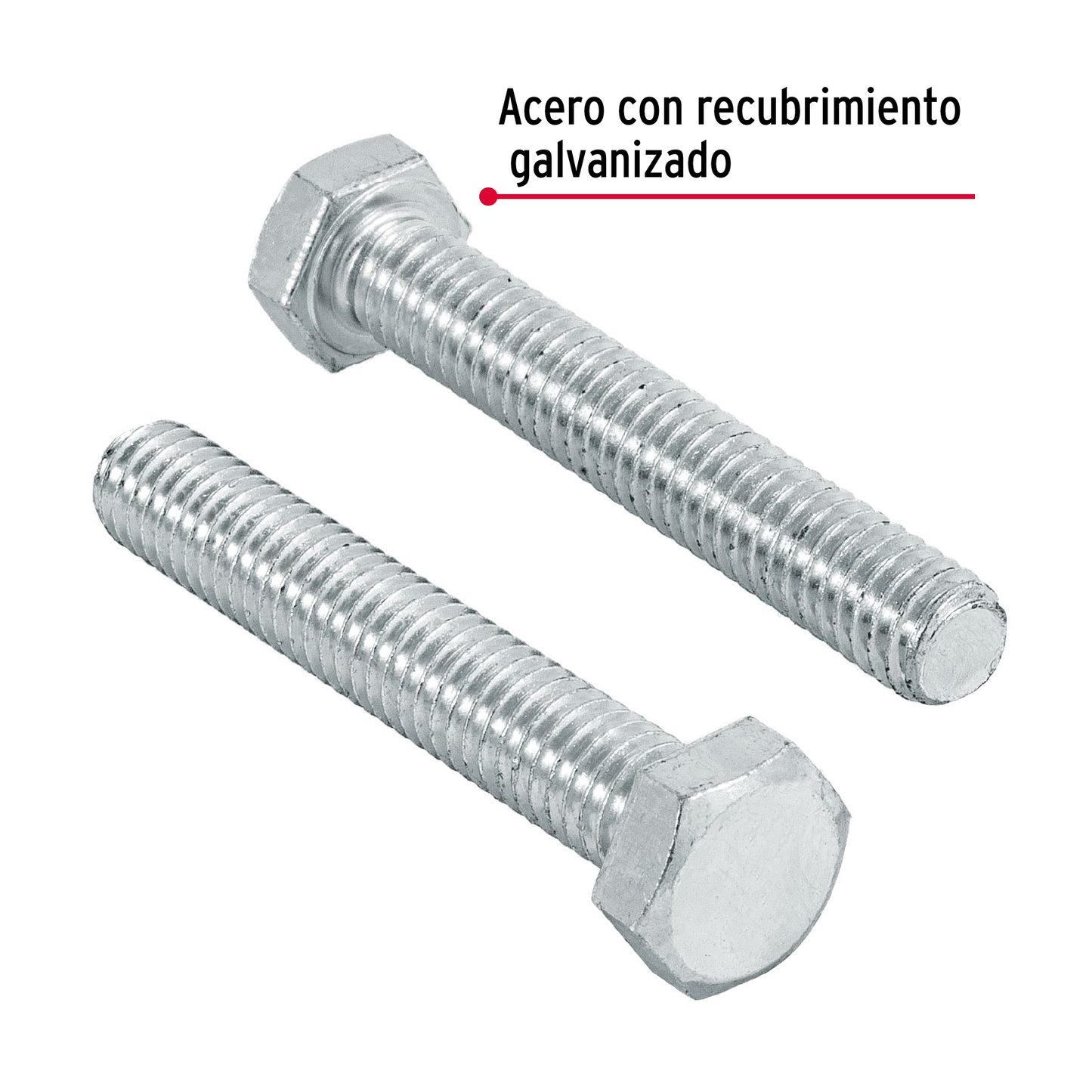Tornillo acero galvanizado tipo máquina 5/16x2", 80 pzas