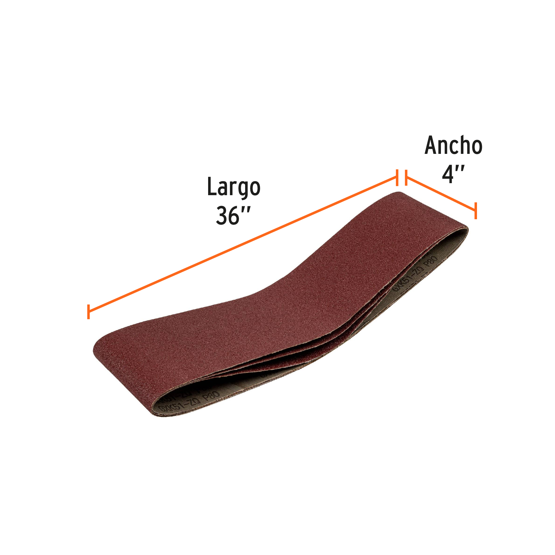 Bandas grano 80, para lijadora PUL 4x6, caja con 3 pzas