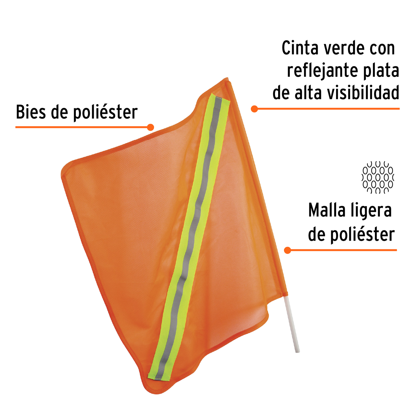Banderola vial, naranja