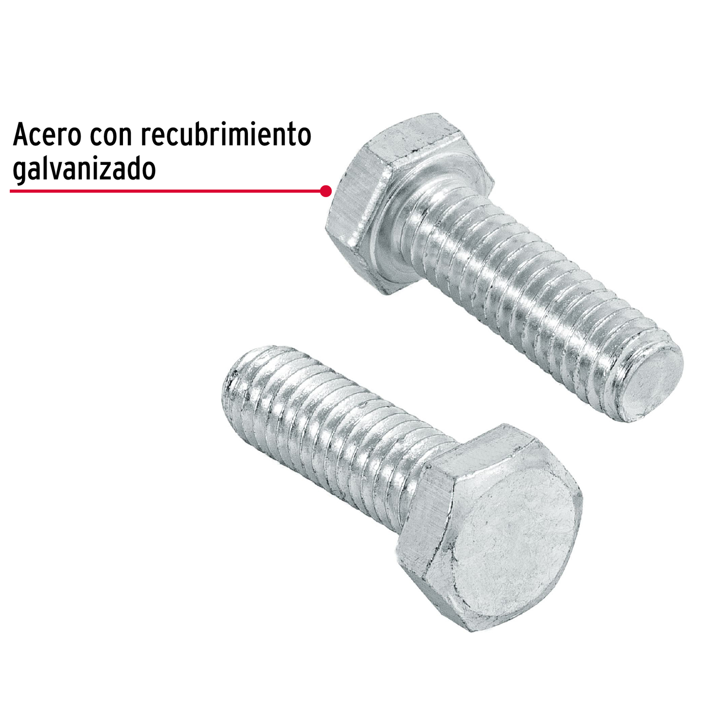 Tornillo acero galvanizado tipo máquina 5/16x1", 60 pzas