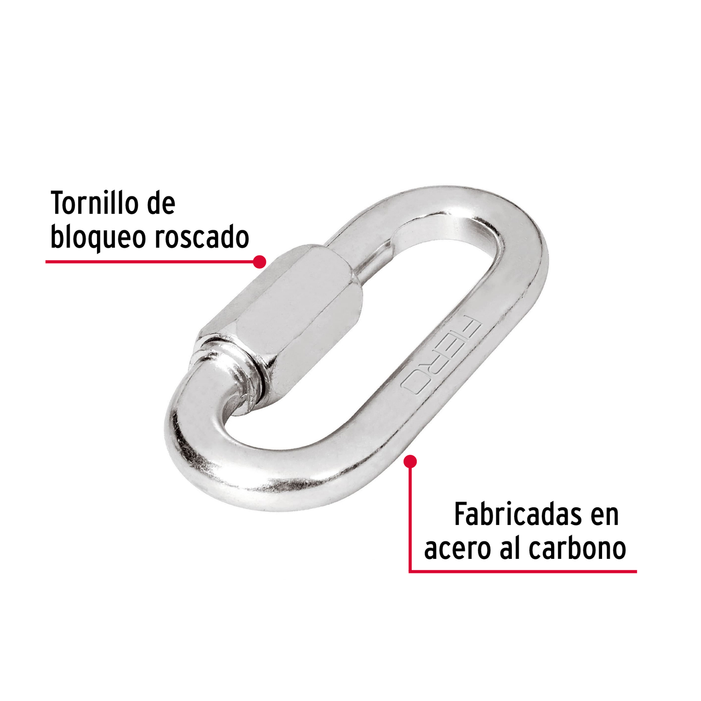 Bandola con seguro, de acero, 1/2"