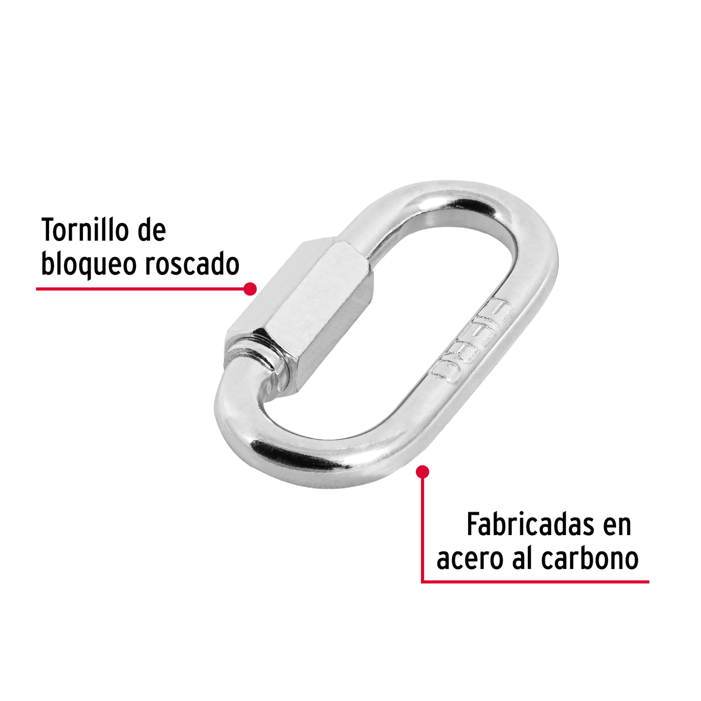 Bandola con seguro, de acero, 1/4"