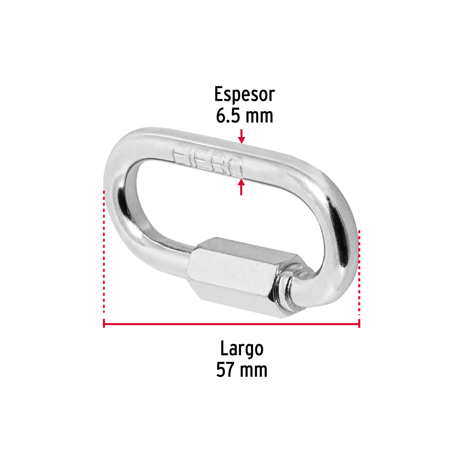 Bandola con seguro, de acero, 1/4"