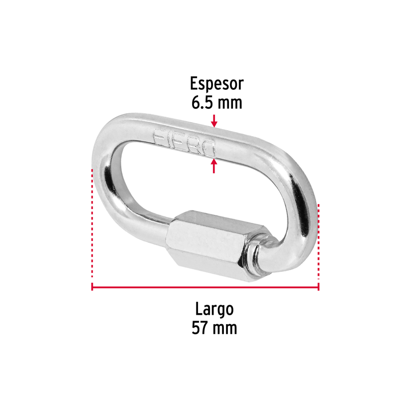 Bandola con seguro, de acero, 1/4"