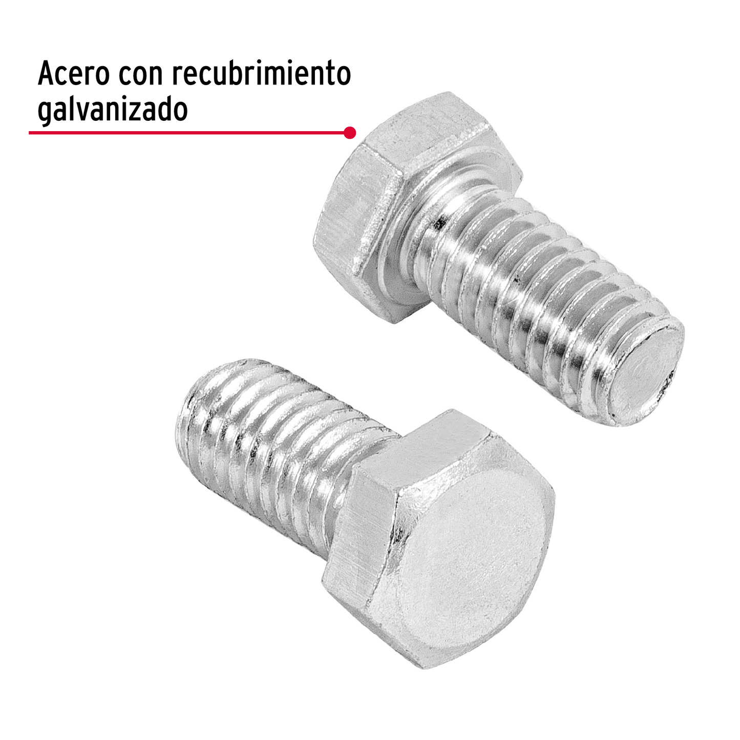 Tornillo acero galvanizado tipo máquina 3/8x3/4", 50 pzas
