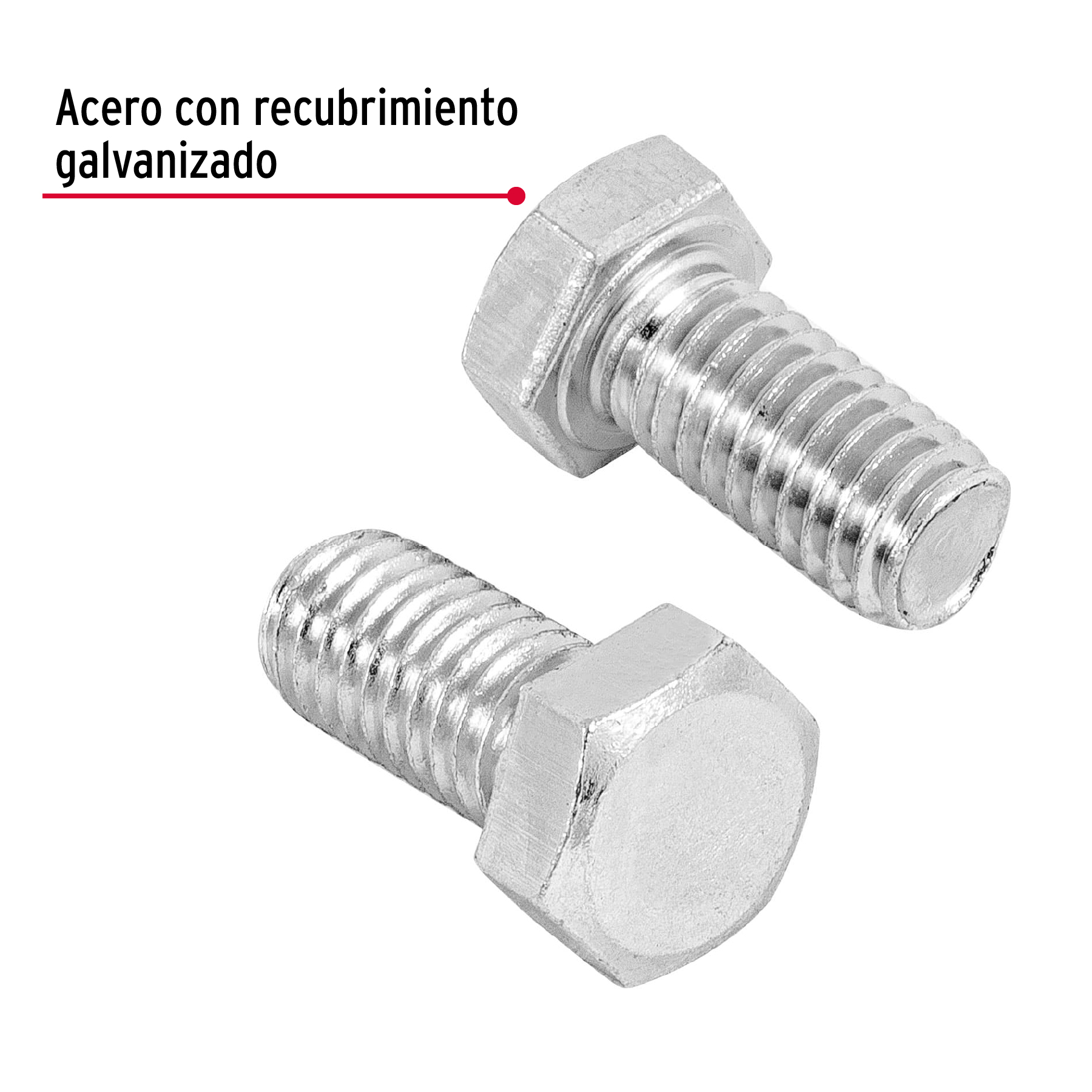 Tornillo acero galvanizado tipo máquina 3/8x3/4", 50 pzas