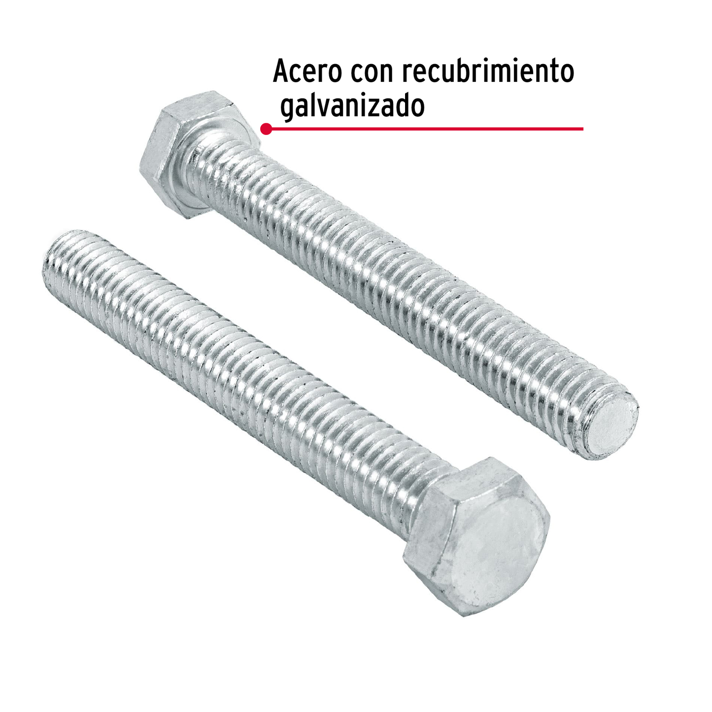 Tornillo acero galvanizado tipo máquina 3/8x3", 40 pzas