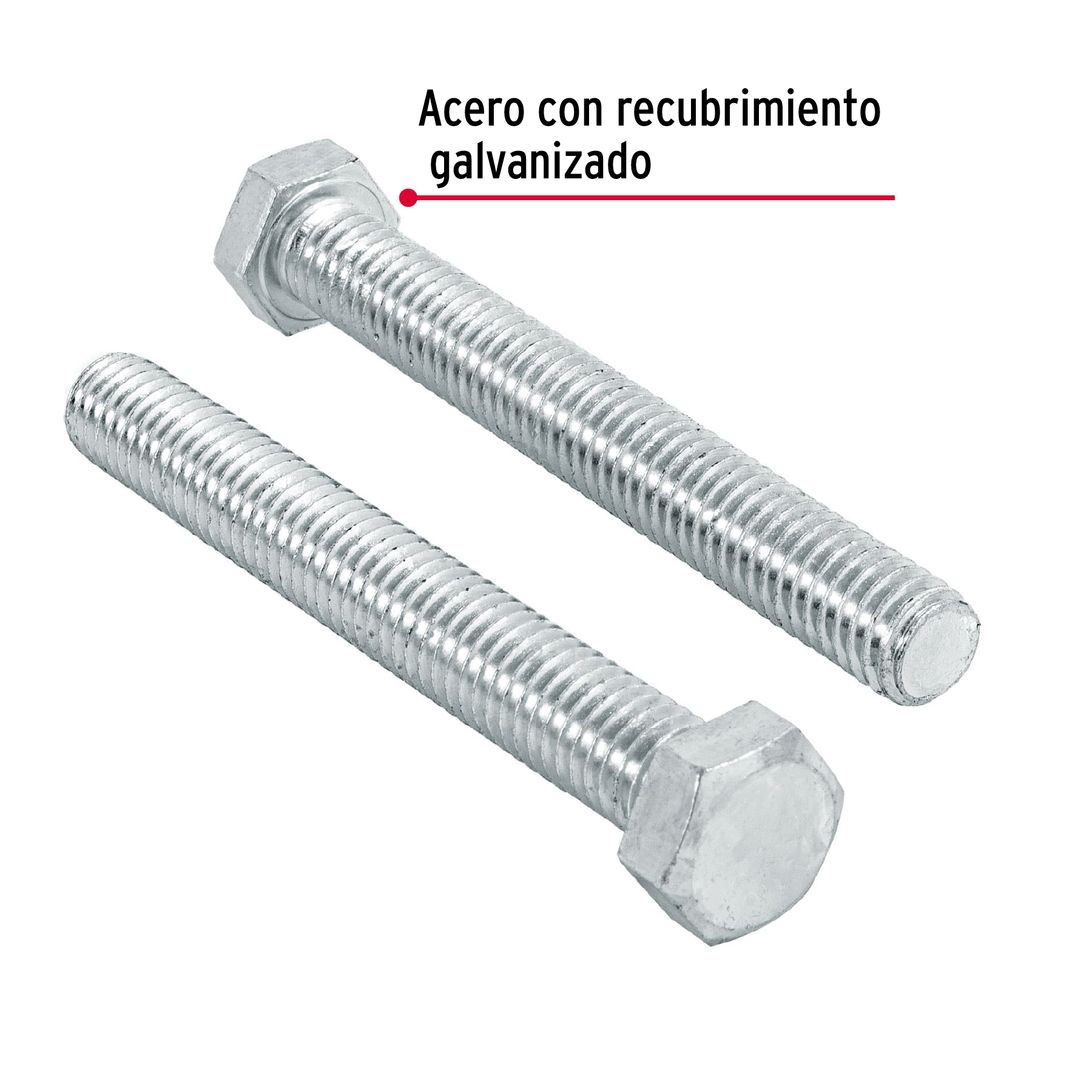 Tornillo acero galvanizado tipo máquina 3/8x3", 40 pzas