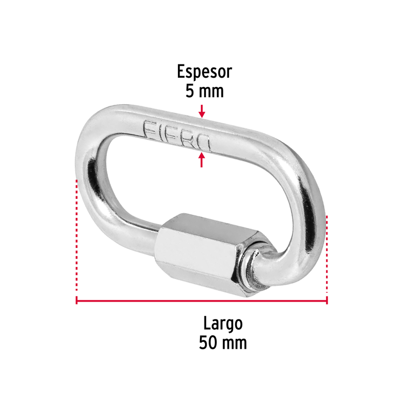 Bandola con seguro, de acero, 3/16"