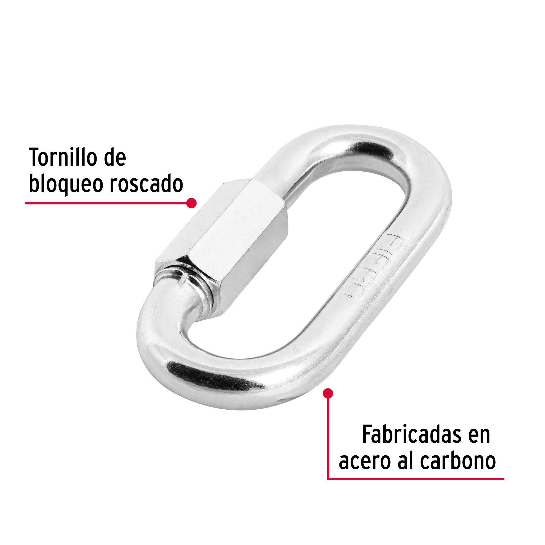 Bandola con seguro, de acero, 3/8"