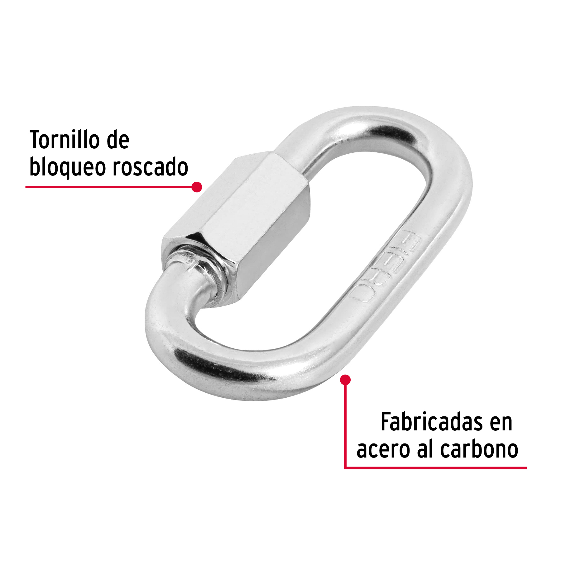 Bandola con seguro, de acero, 5/16"
