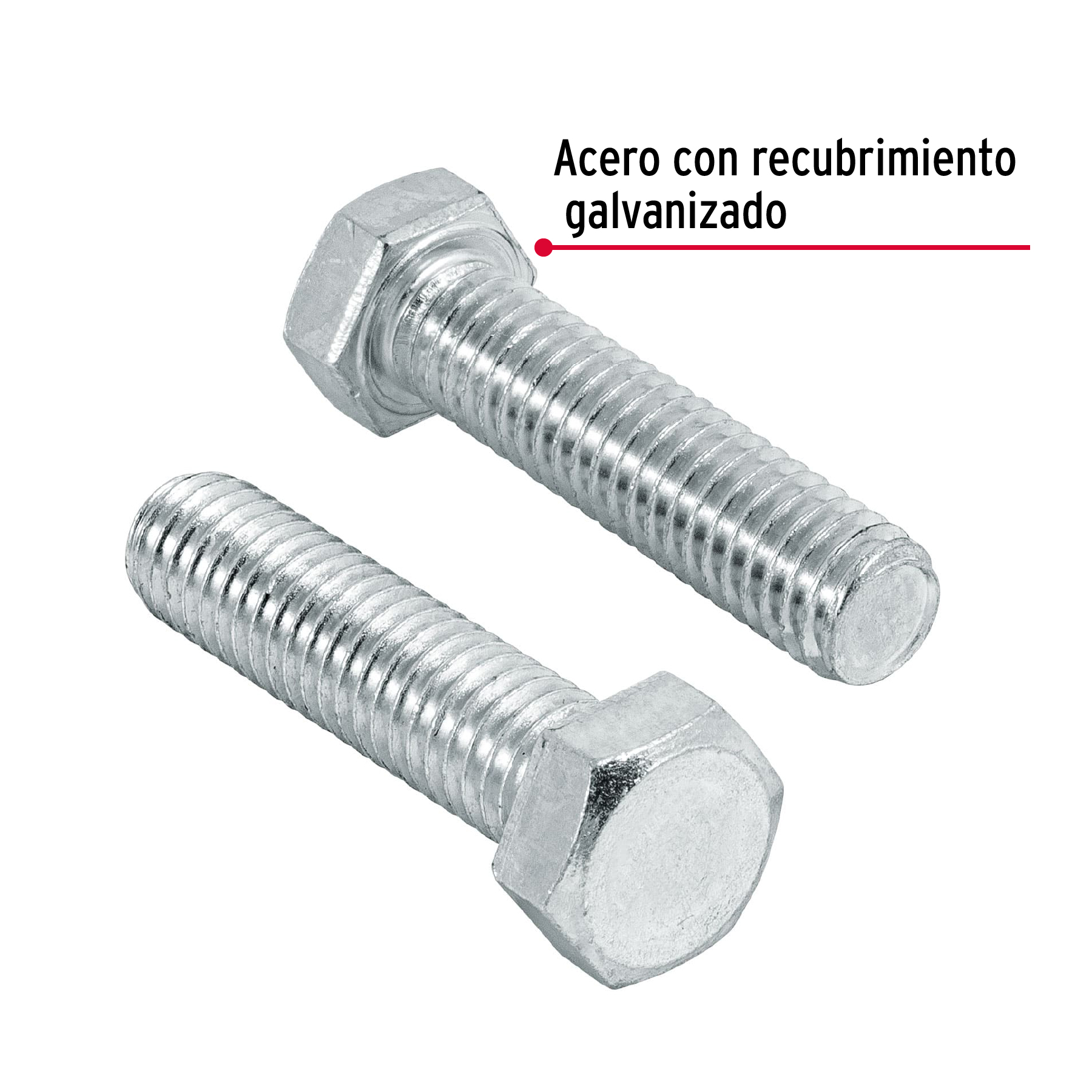 Tornillo acero galvanizado tipo máquina 3/8x1 1/2", 70 pzas