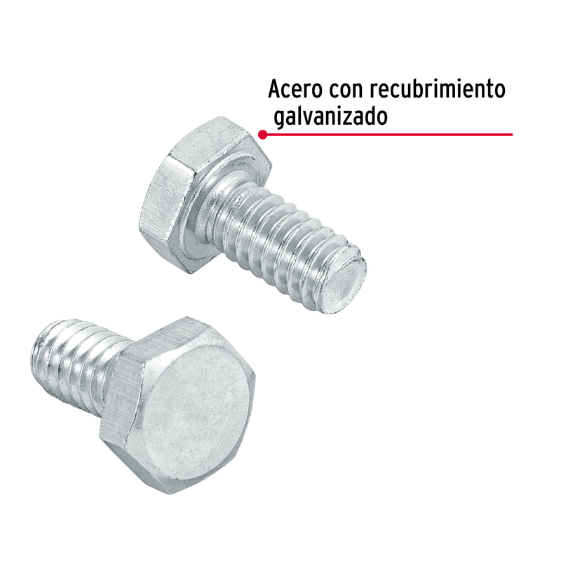 Tornillo acero galvanizado tipo máquina 1/4x1/2", 150 pzas