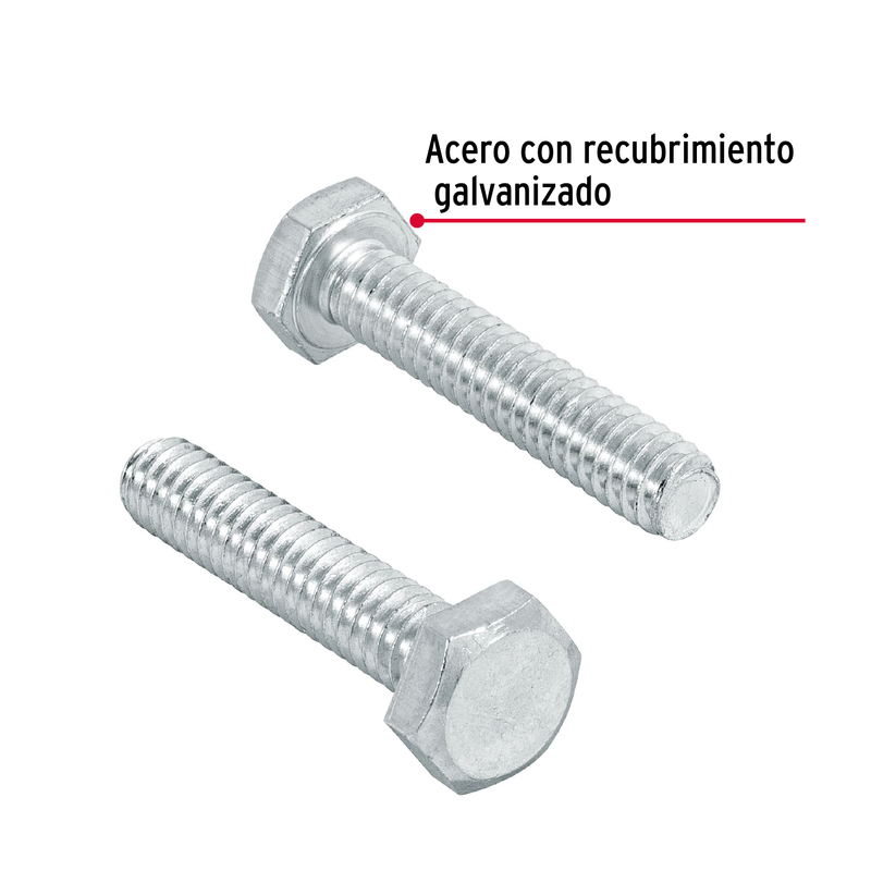 Tornillo acero galvanizado tipo máquina 1/4x1 1/4",100 pzas