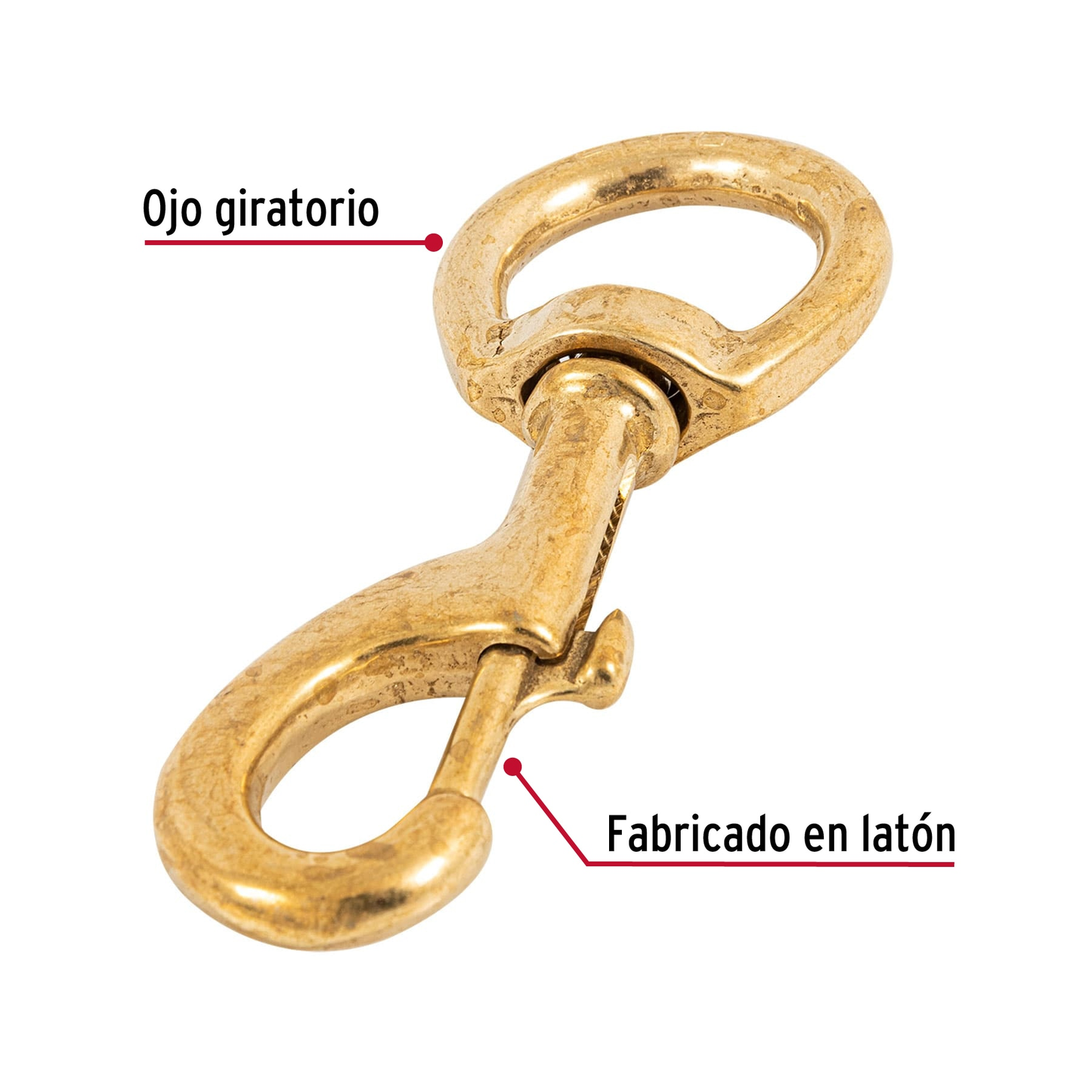 Bandola destorcedora, de latón, 1-1/8"