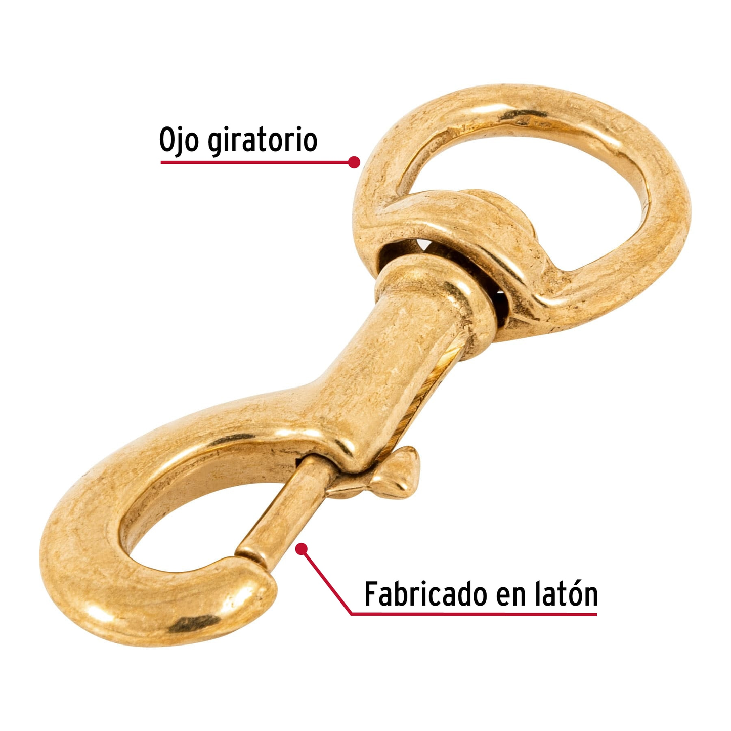 Bandola destorcedora, de latón, 3/4"