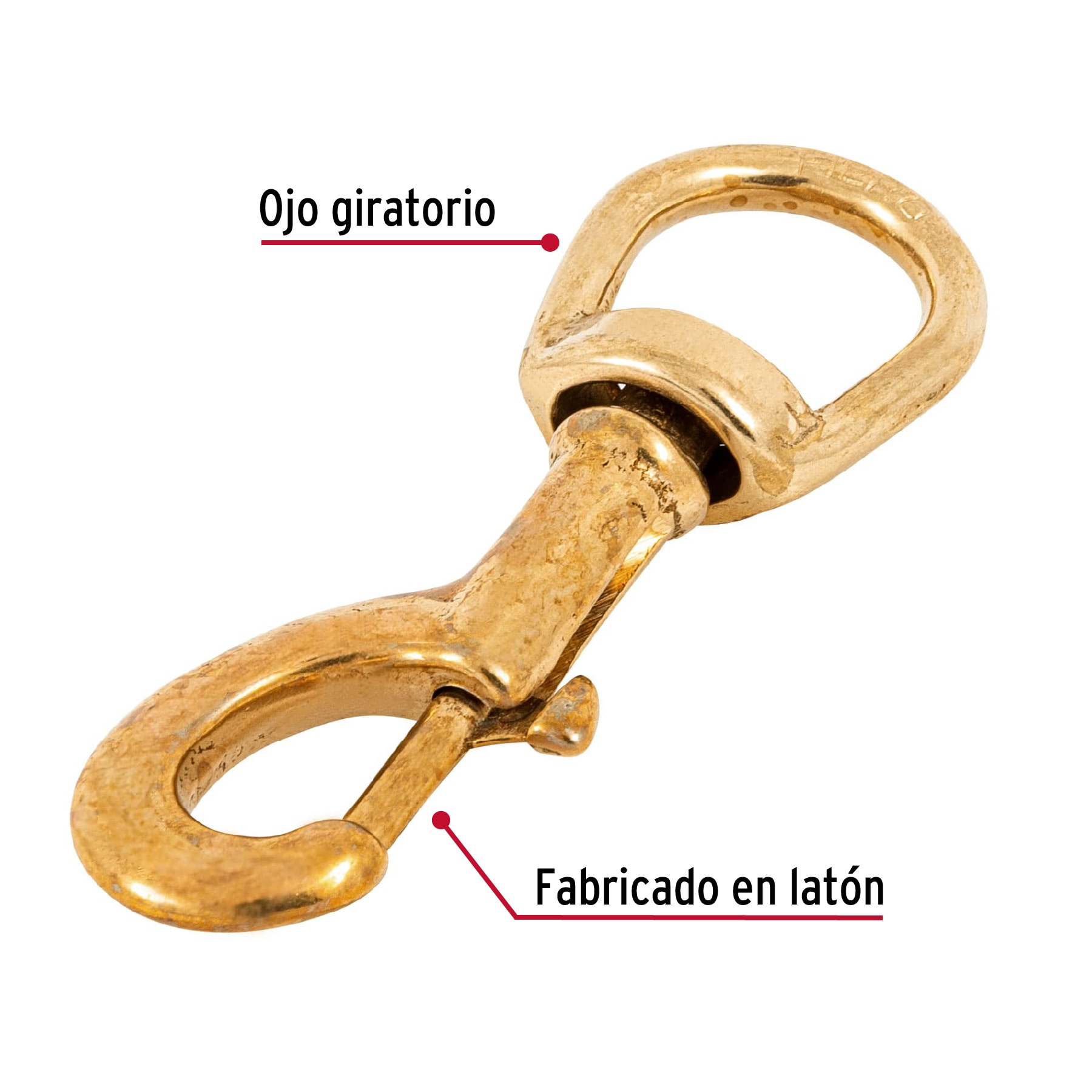 Bandola destorcedora, de latón, 5/8"