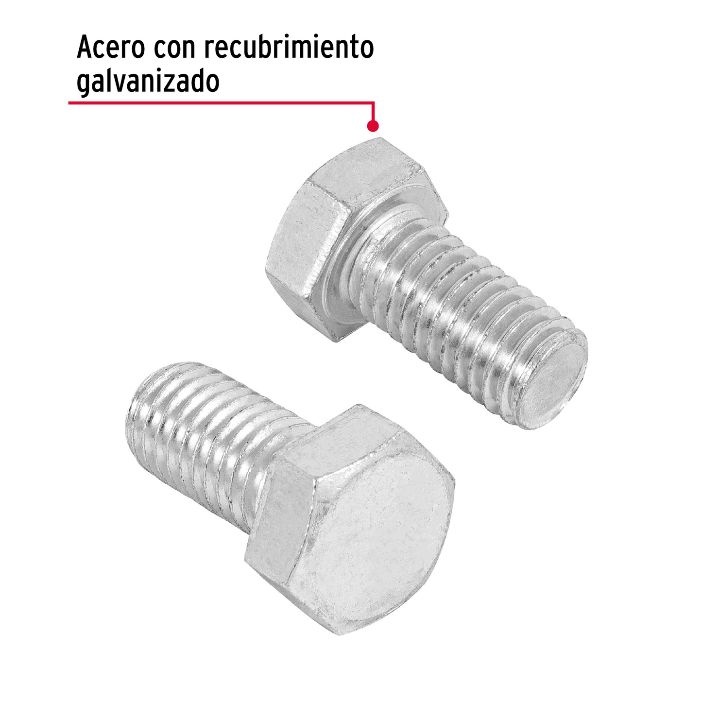 Tornillo acero galvanizado tipo máquina 1/2x1", 40 pzas