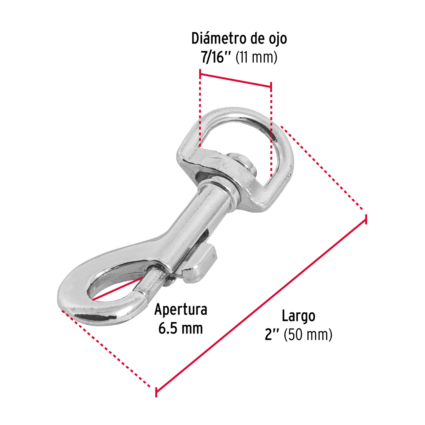 Bandola destorcedora, de zinc, 2"