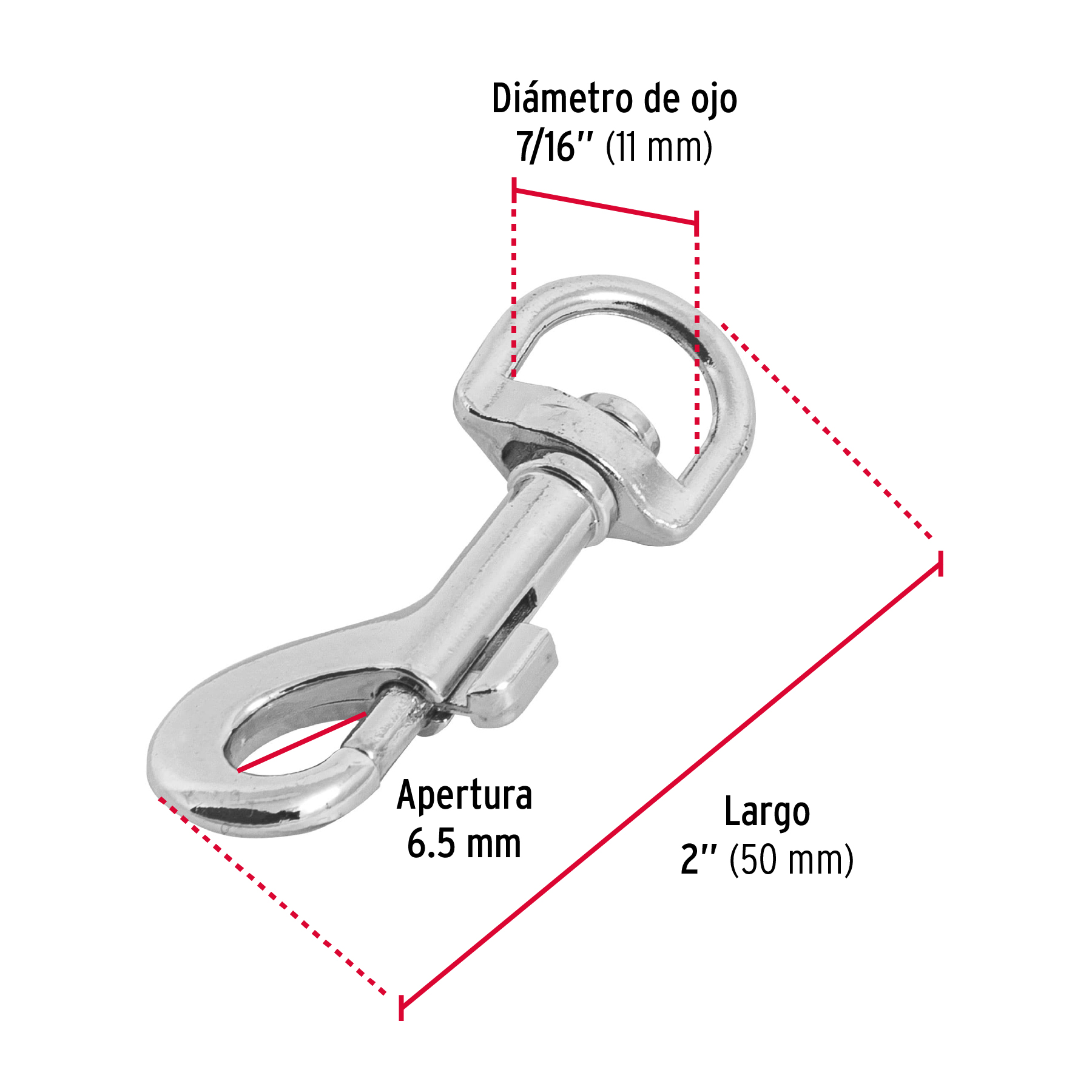 Bandola destorcedora, de zinc, 2"