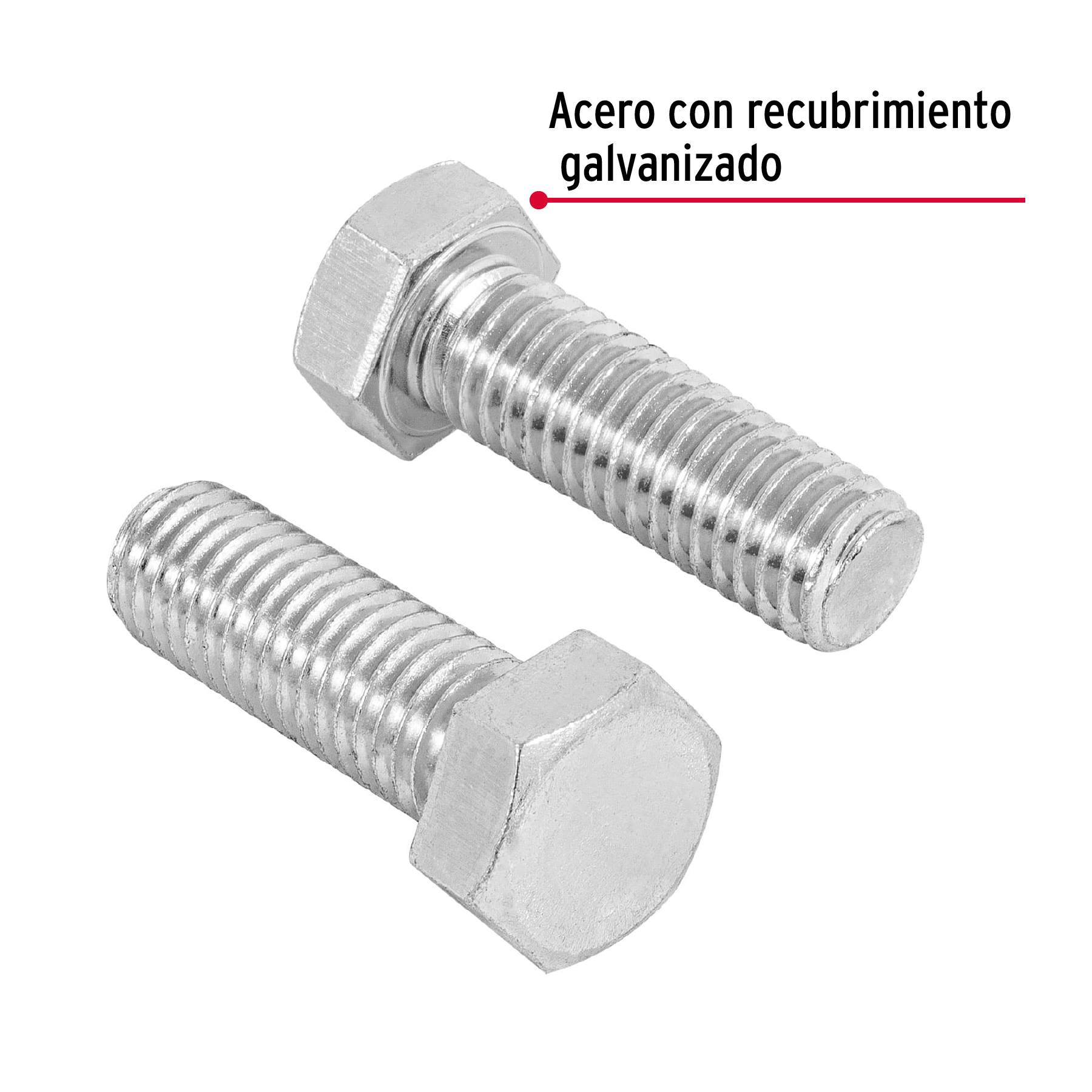 Tornillo acero galvanizado tipo máquina 1/2x1 1/2",30 pzas