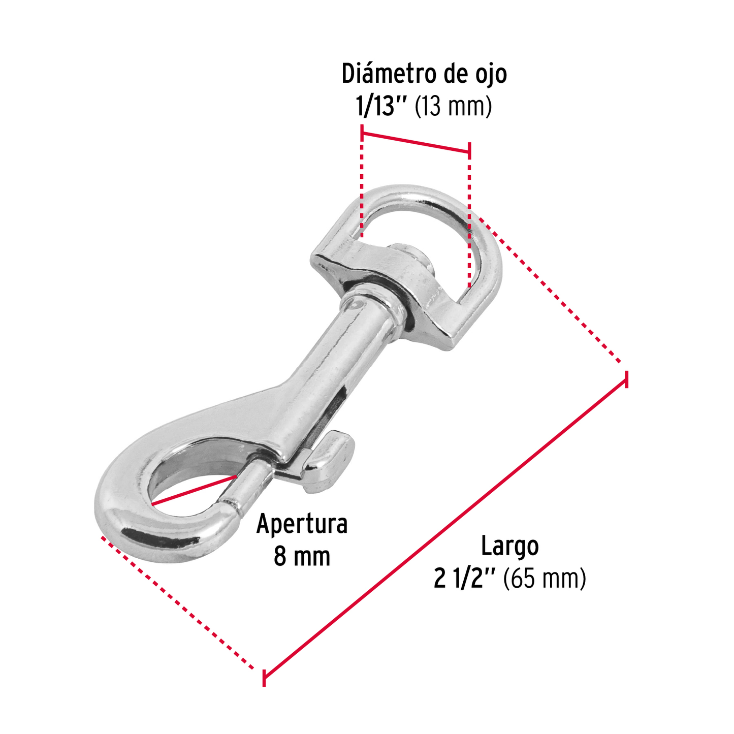 Bandola destorcedora, de zinc, 3"