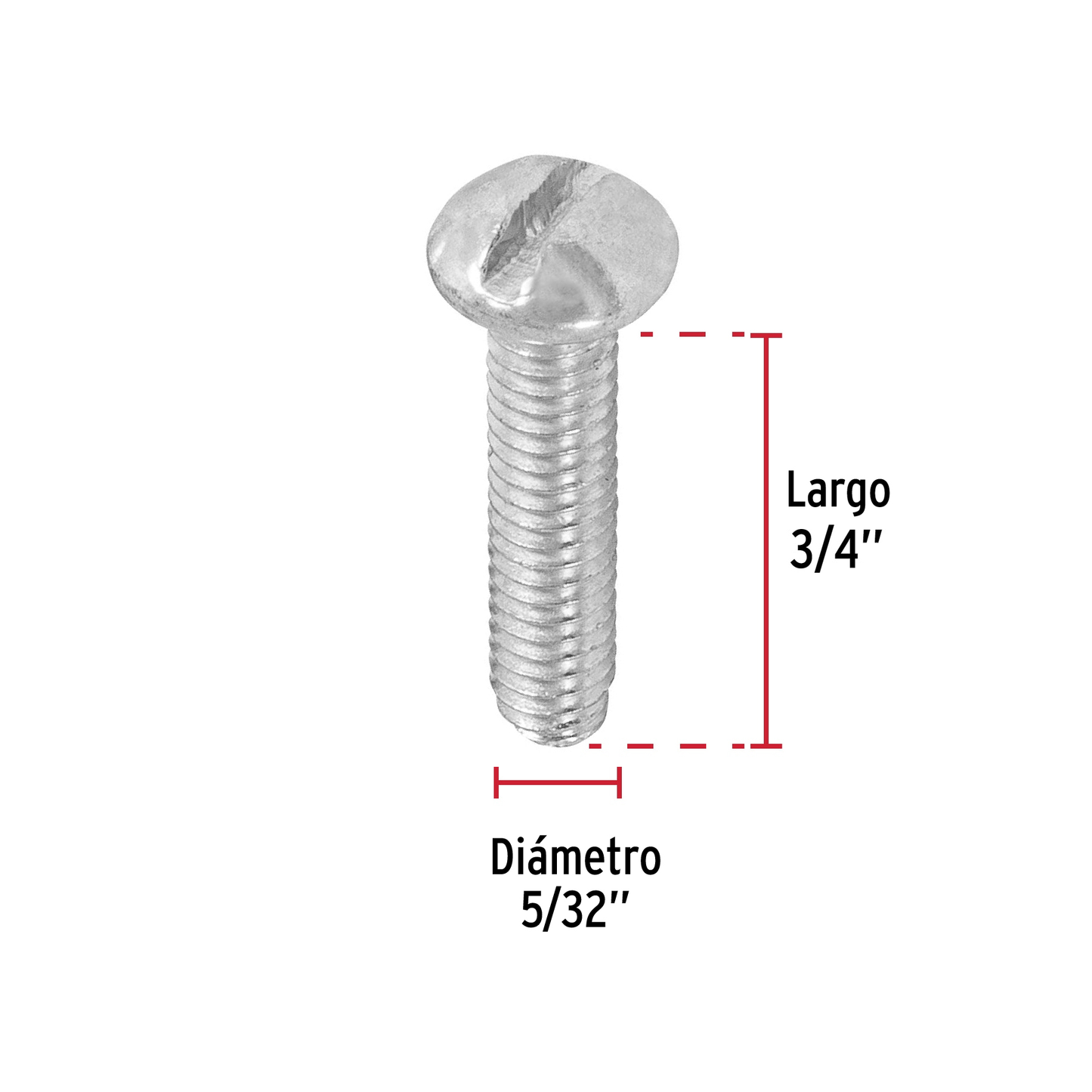 Tornillo acero galvanizado tipo estufa 5/32x3/4", 350 pzas