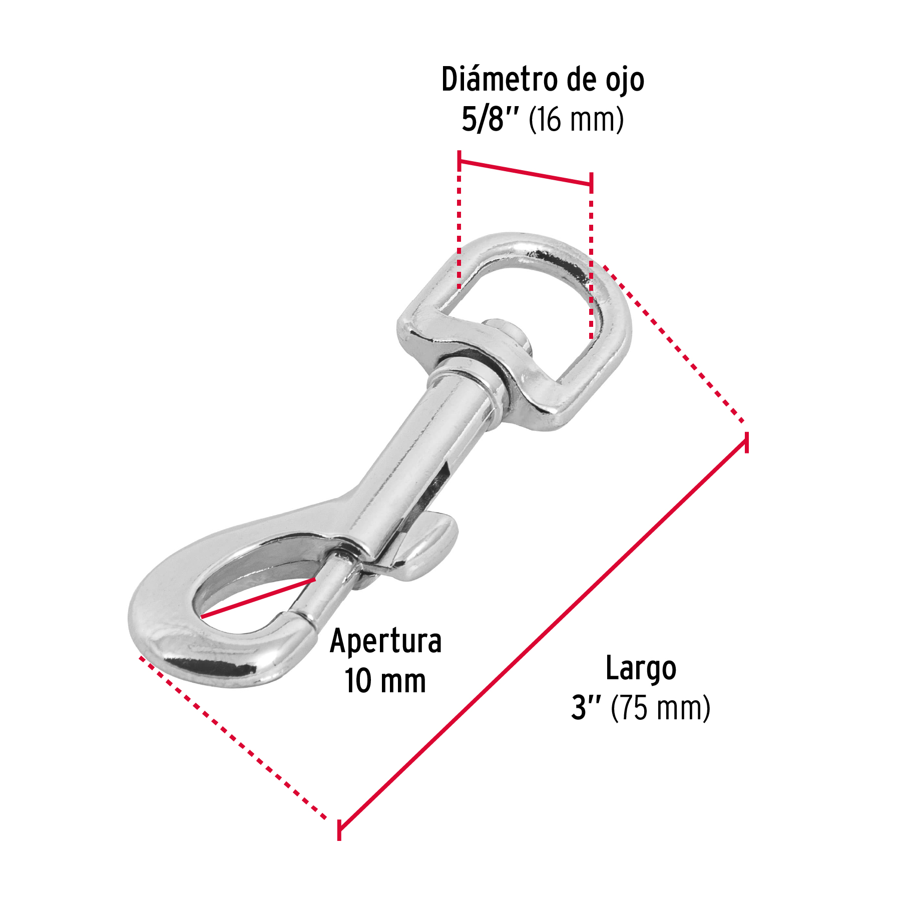 Bandola destorcedora, de zinc, 3½"