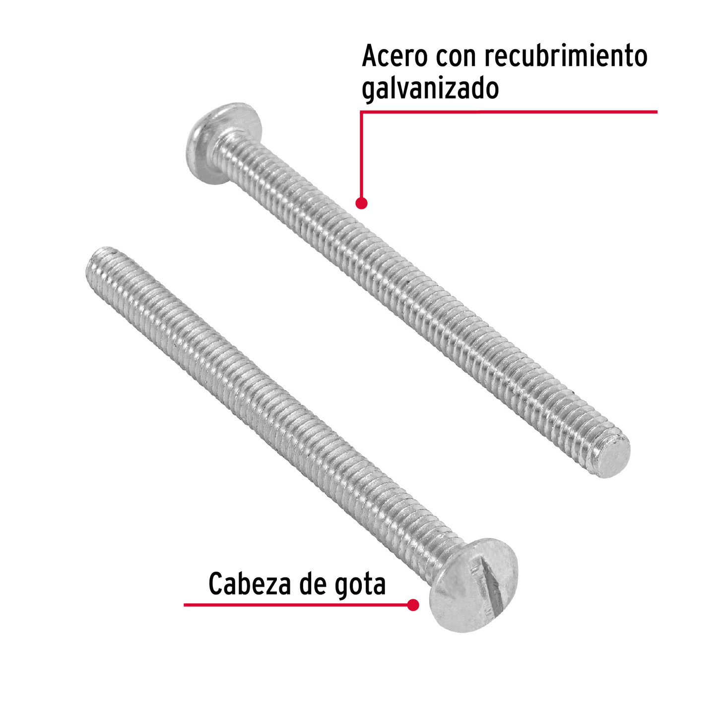 Tornillo acero galvanizado tipo estufa 5/32x2", 150 pzas