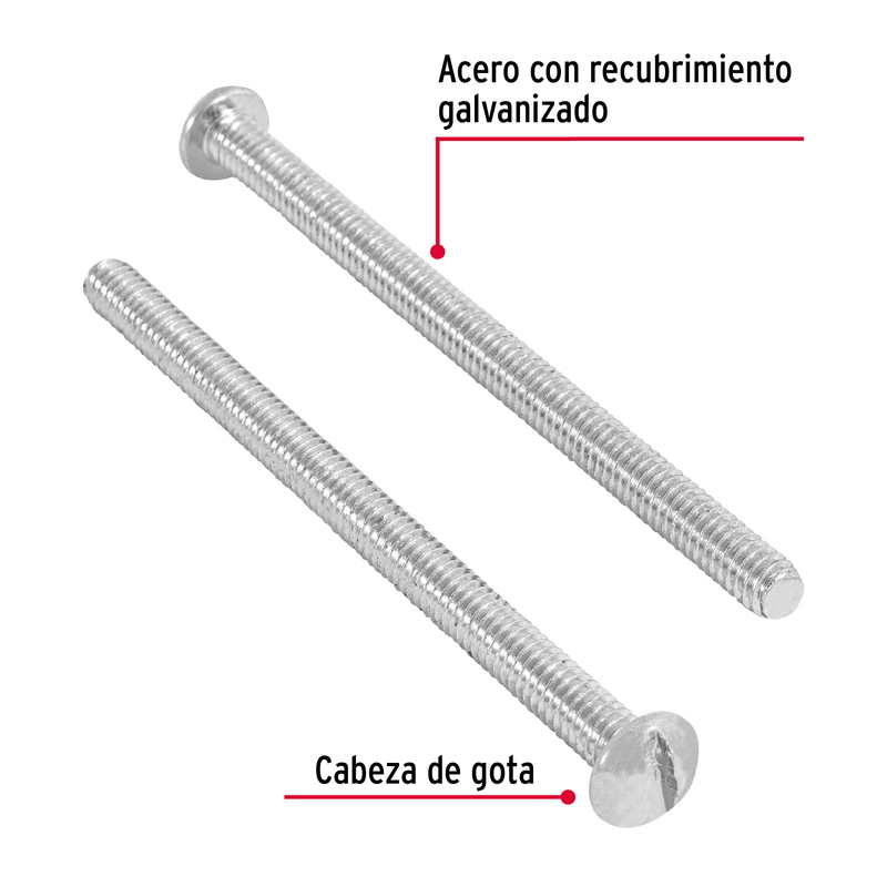 Tornillo acero galvanizado tipo estufa 5/32x2 1/2",150 pzas