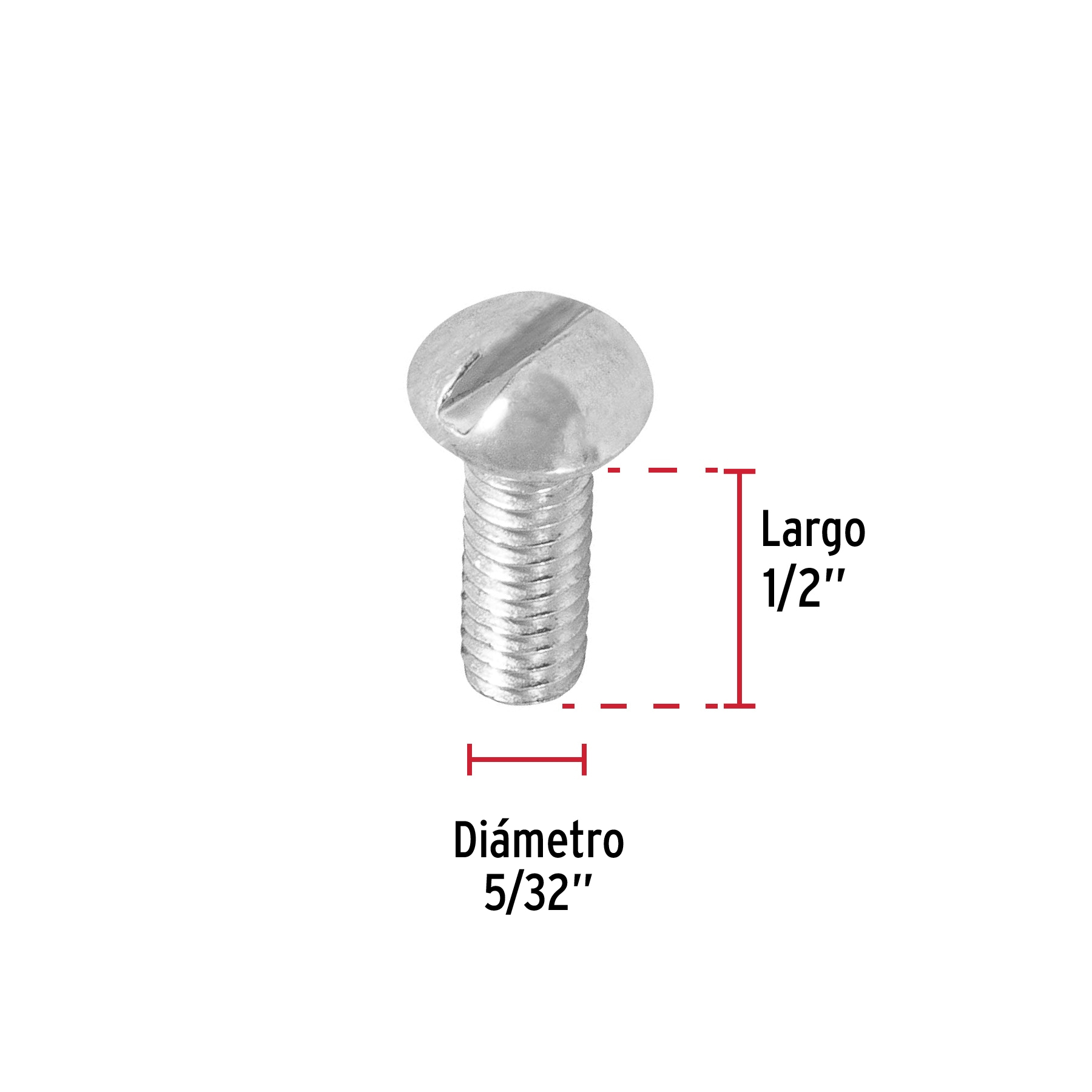 Tornillo acero galvanizado tipo estufa 5/32x1/2", 450 pzas