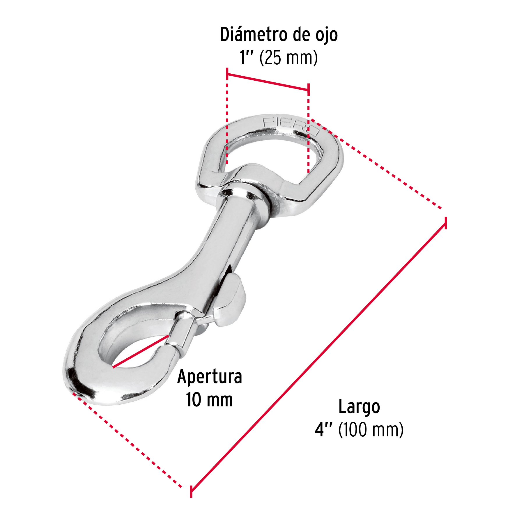 Bandola destorcedora, de zinc, 4¼"