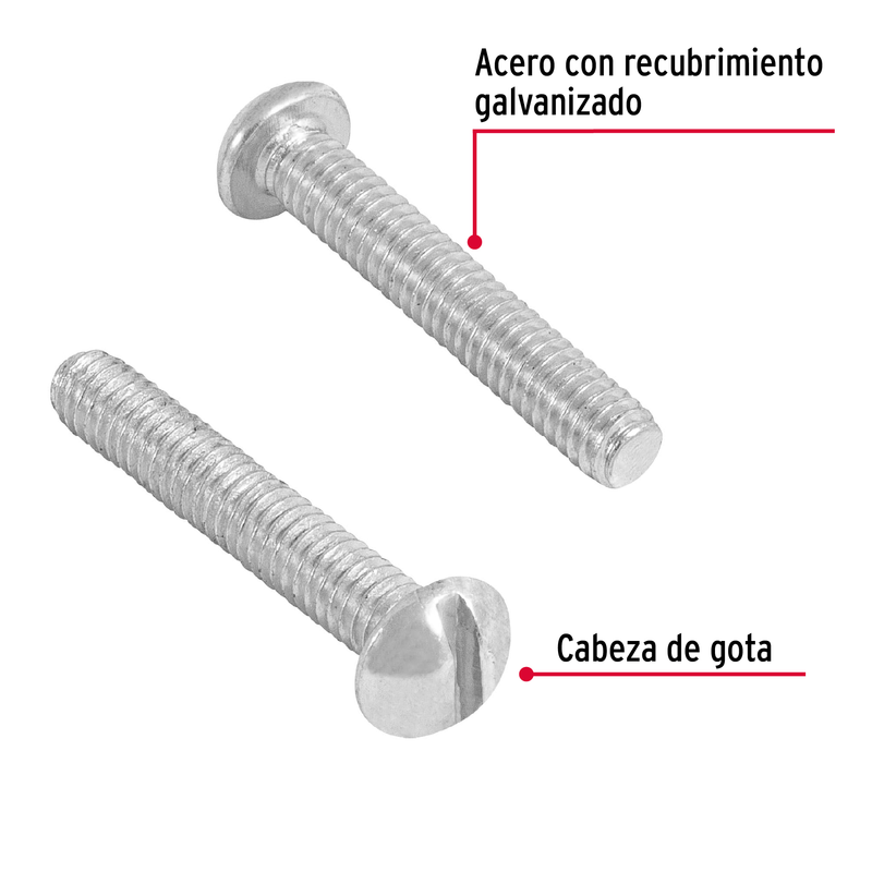 Tornillo acero galvanizado tipo estufa 5/32x1", 300 pzas