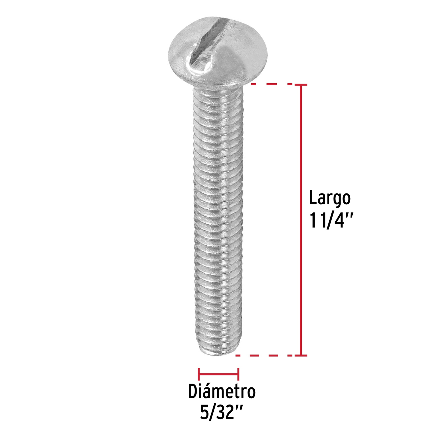 Tornillo acero galvanizado tipo estufa 5/32x1 1/4",250 pzas