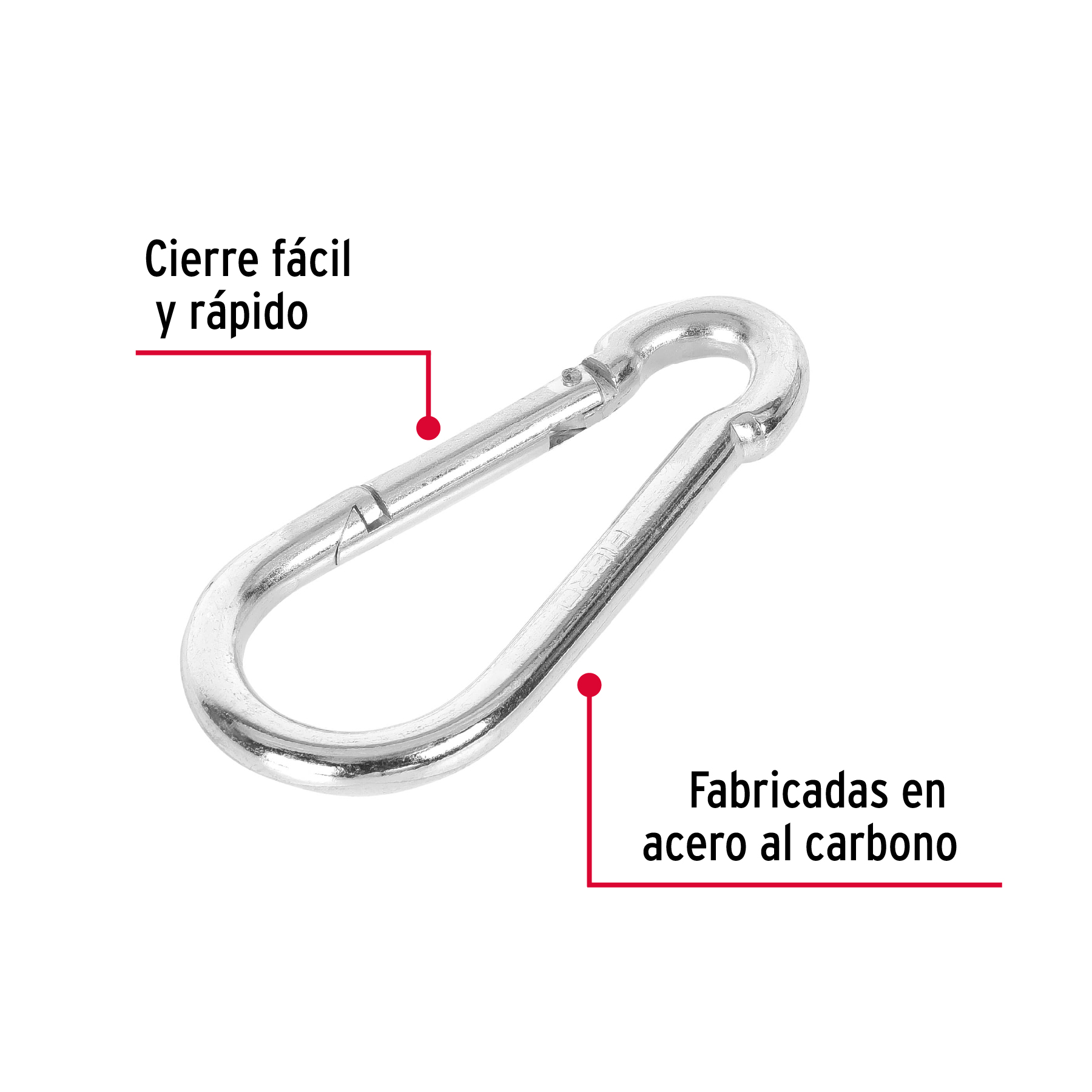 Bandola mosquetón, de acero, 1/2"