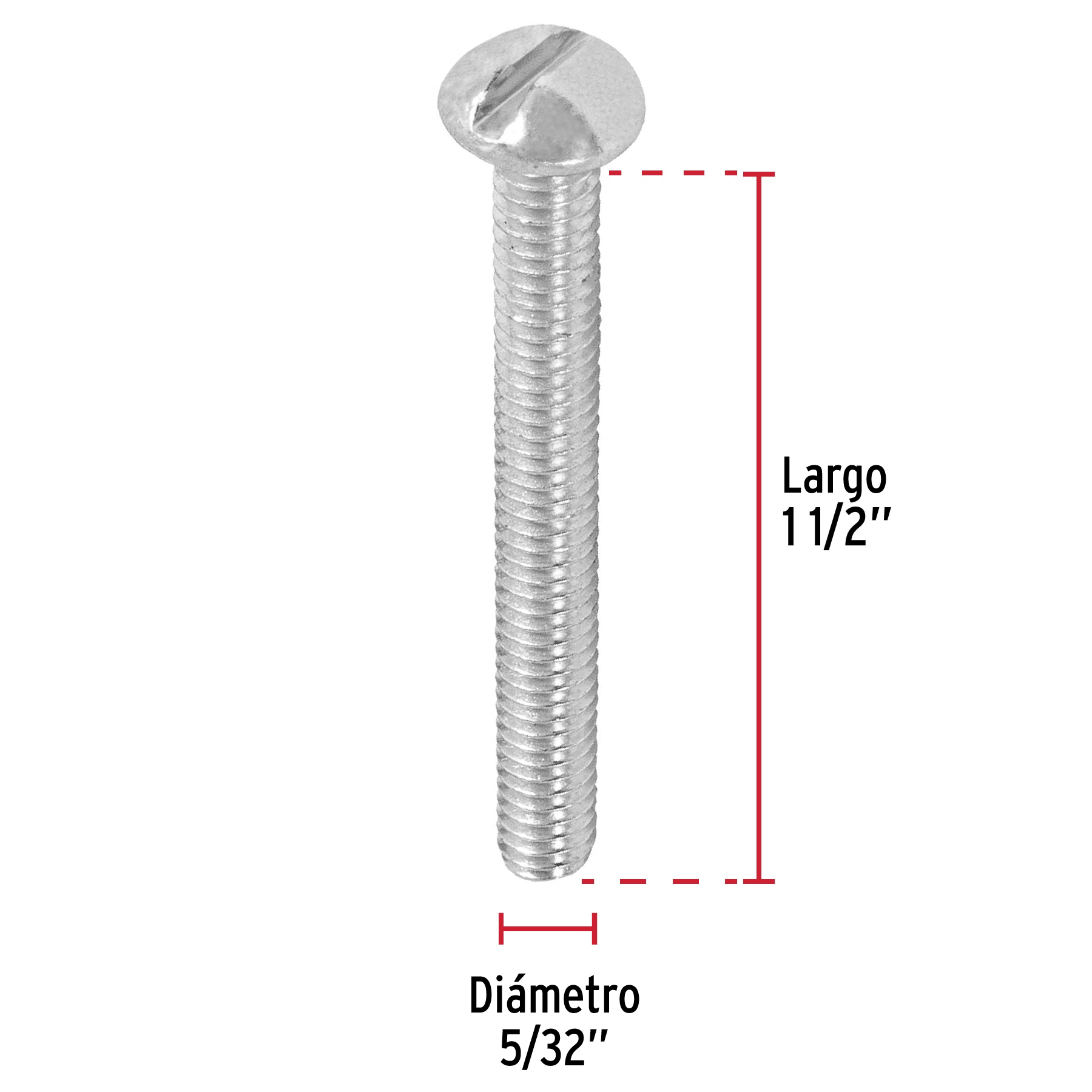 Tornillo acero galvanizado tipo estufa 5/32x1 1/2",200 pzas