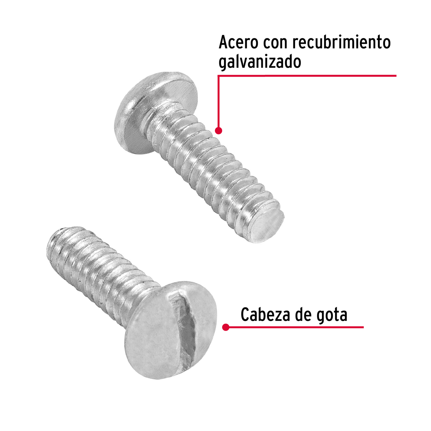 Tornillo acero galvanizado tipo estufa 3/16x5/8", 250 pzas