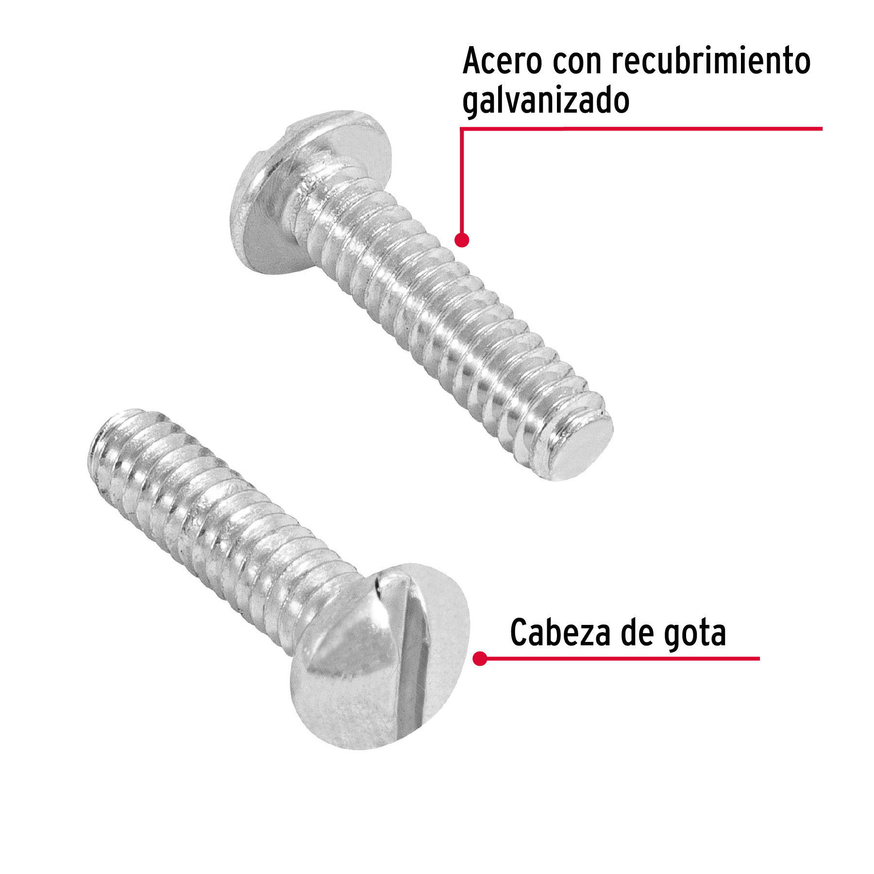 Tornillo acero galvanizado tipo estufa 3/16x3/4", 250 pzas