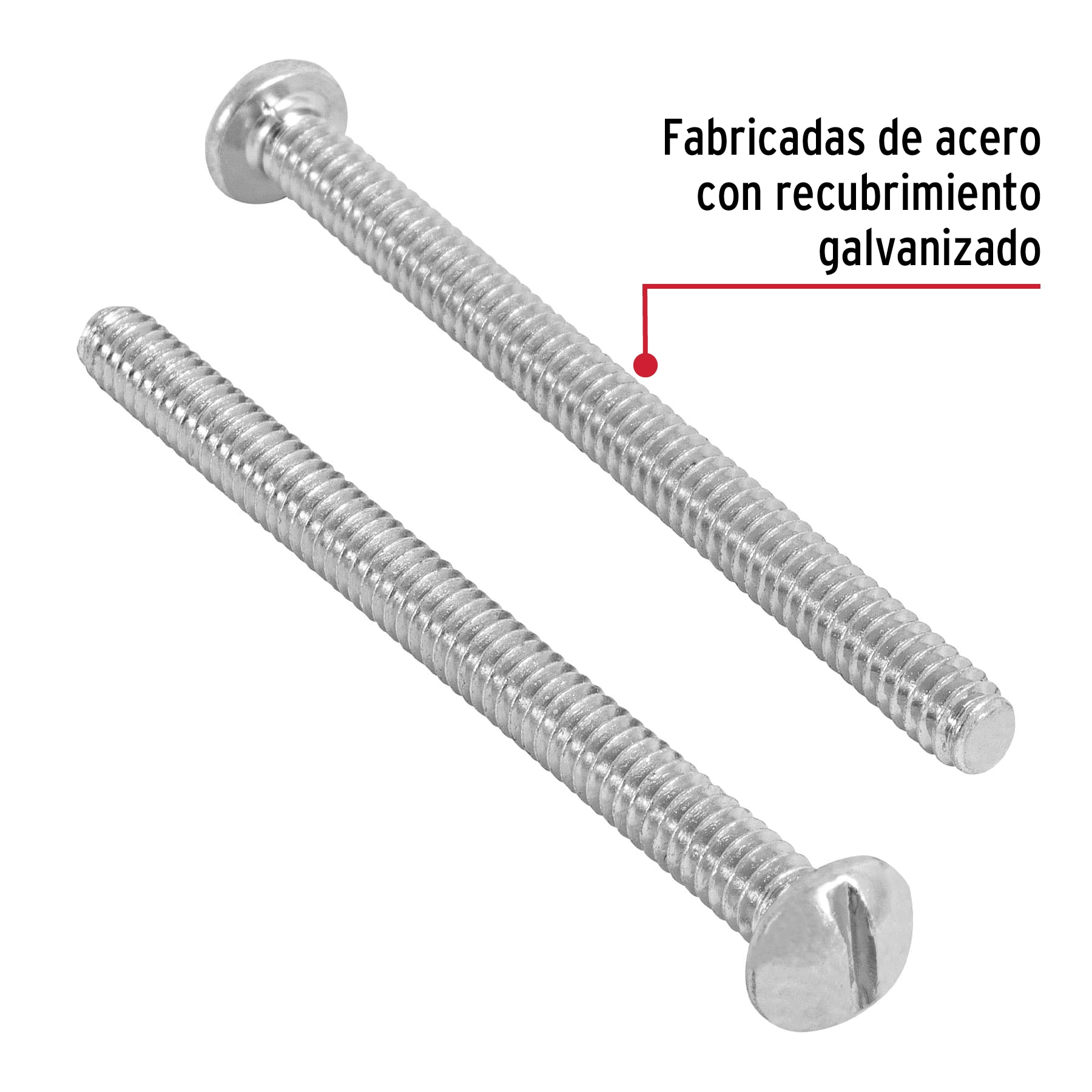 Tornillo acero galvanizado tipo estufa 3/16x2 1/2",100 pzas