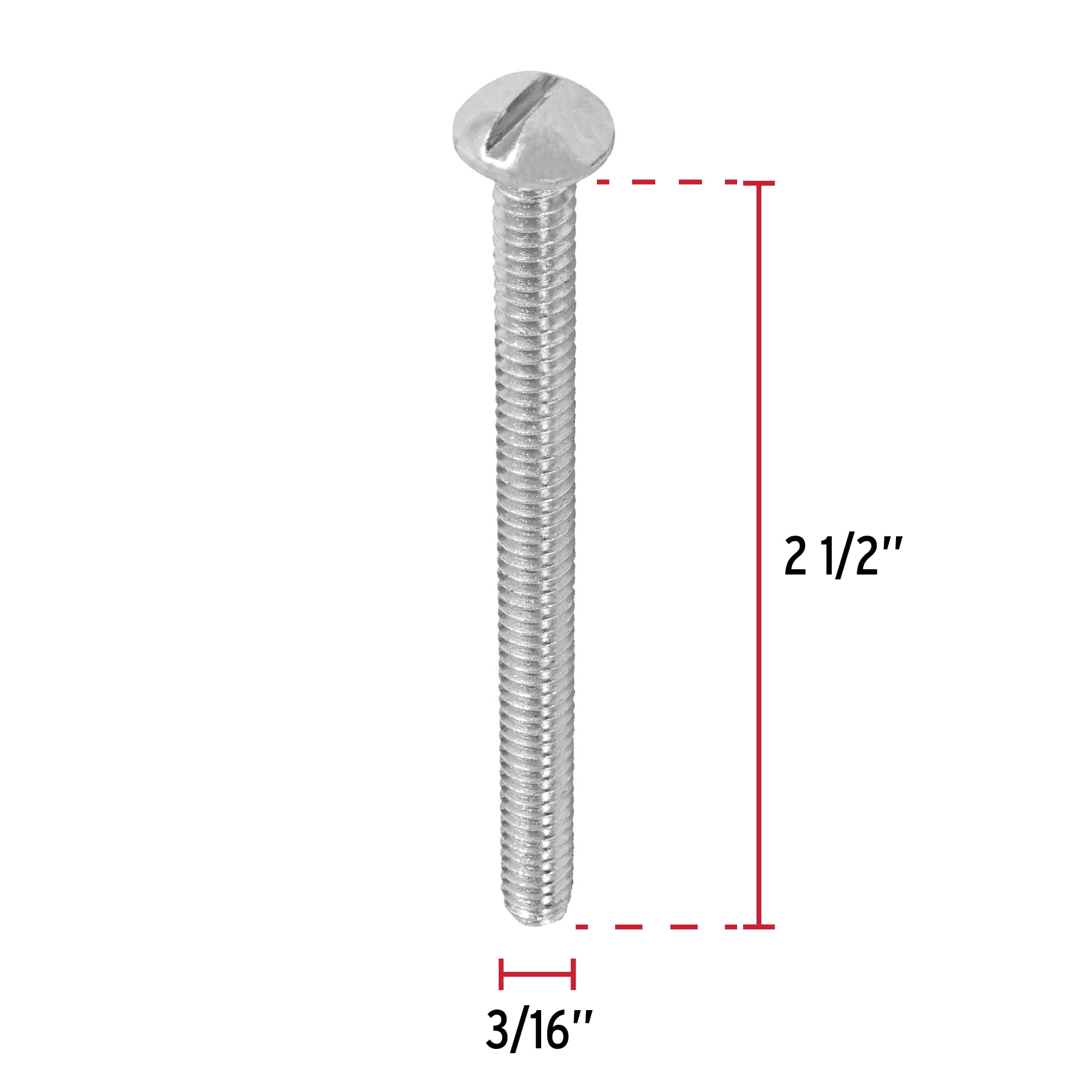 Tornillo acero galvanizado tipo estufa 3/16x2 1/2",100 pzas