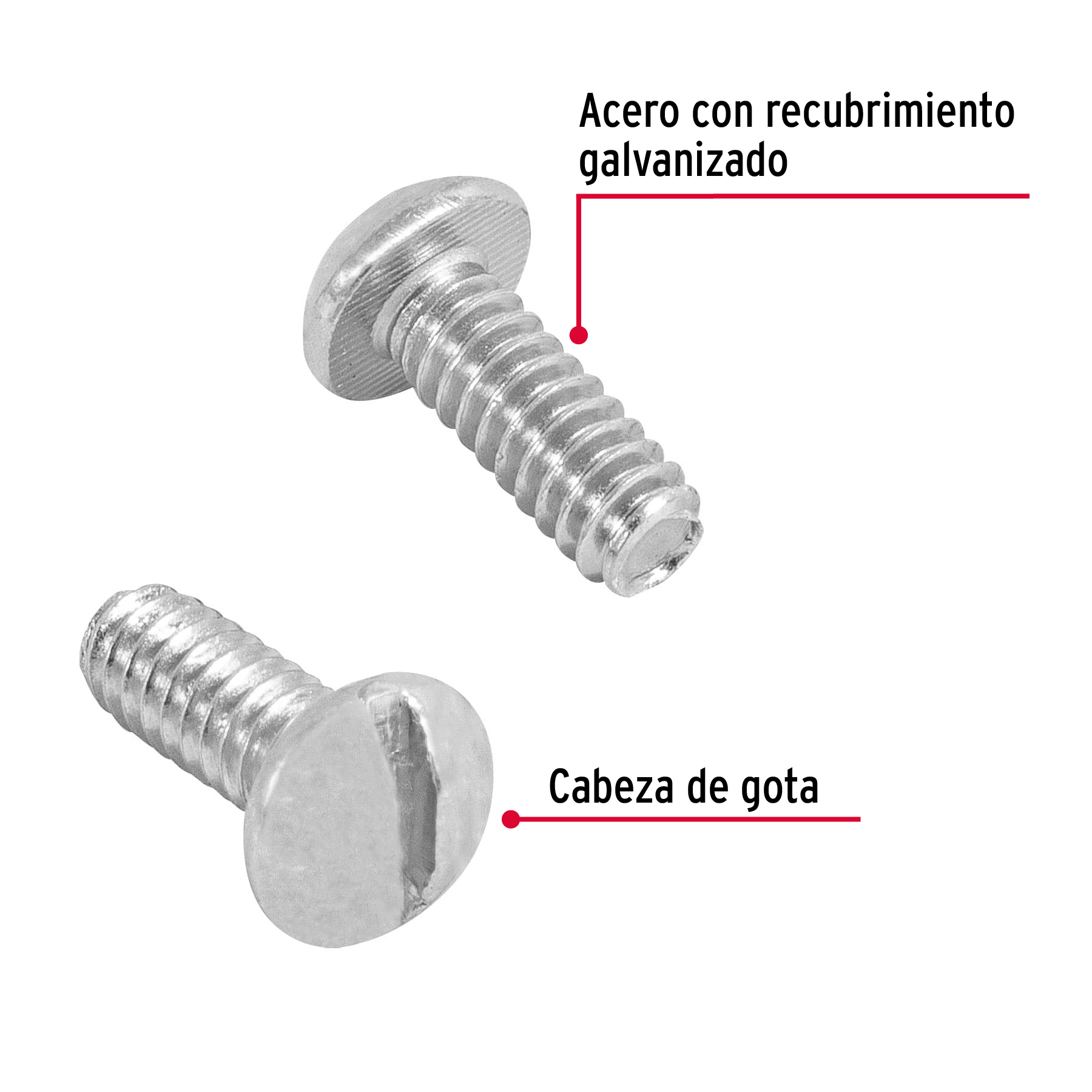 Tornillo acero galvanizado tipo estufa 3/16x1/2", 300 pzas