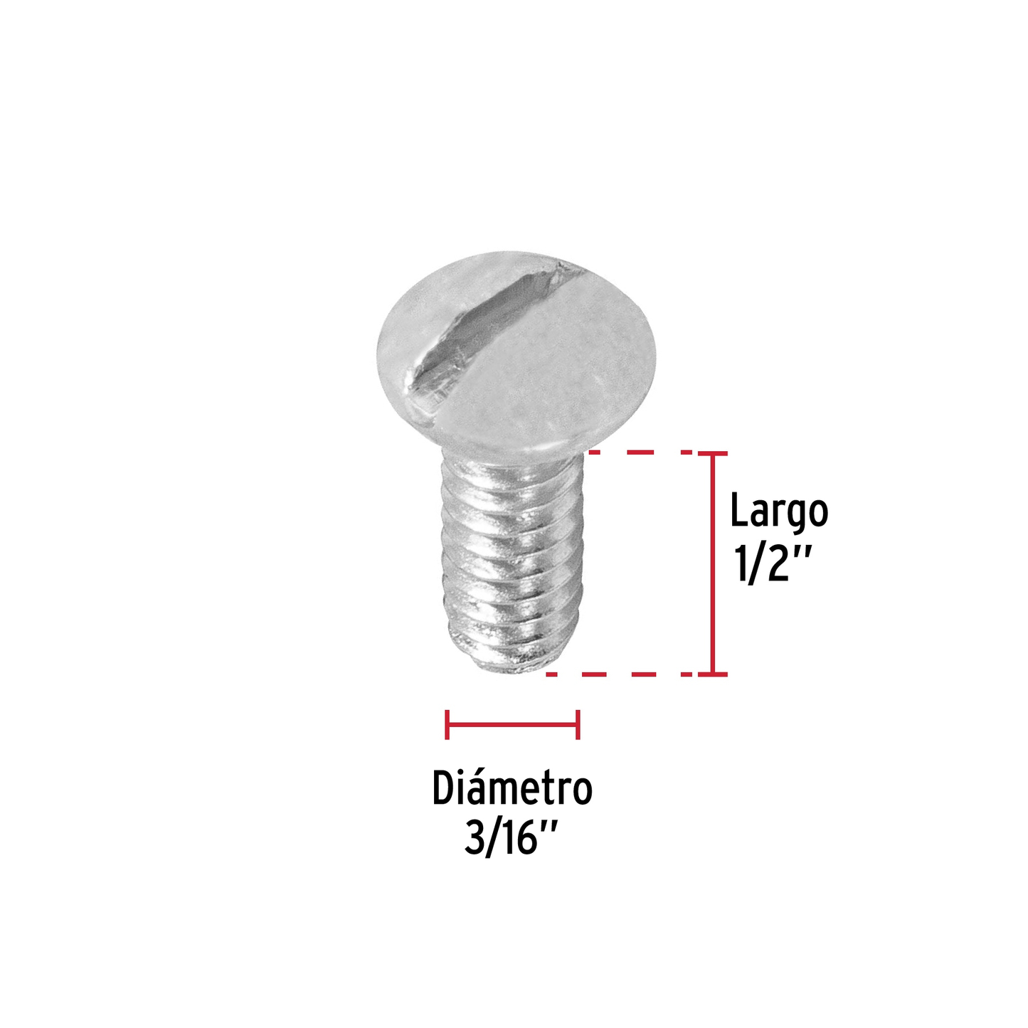 Tornillo acero galvanizado tipo estufa 3/16x1/2", 300 pzas