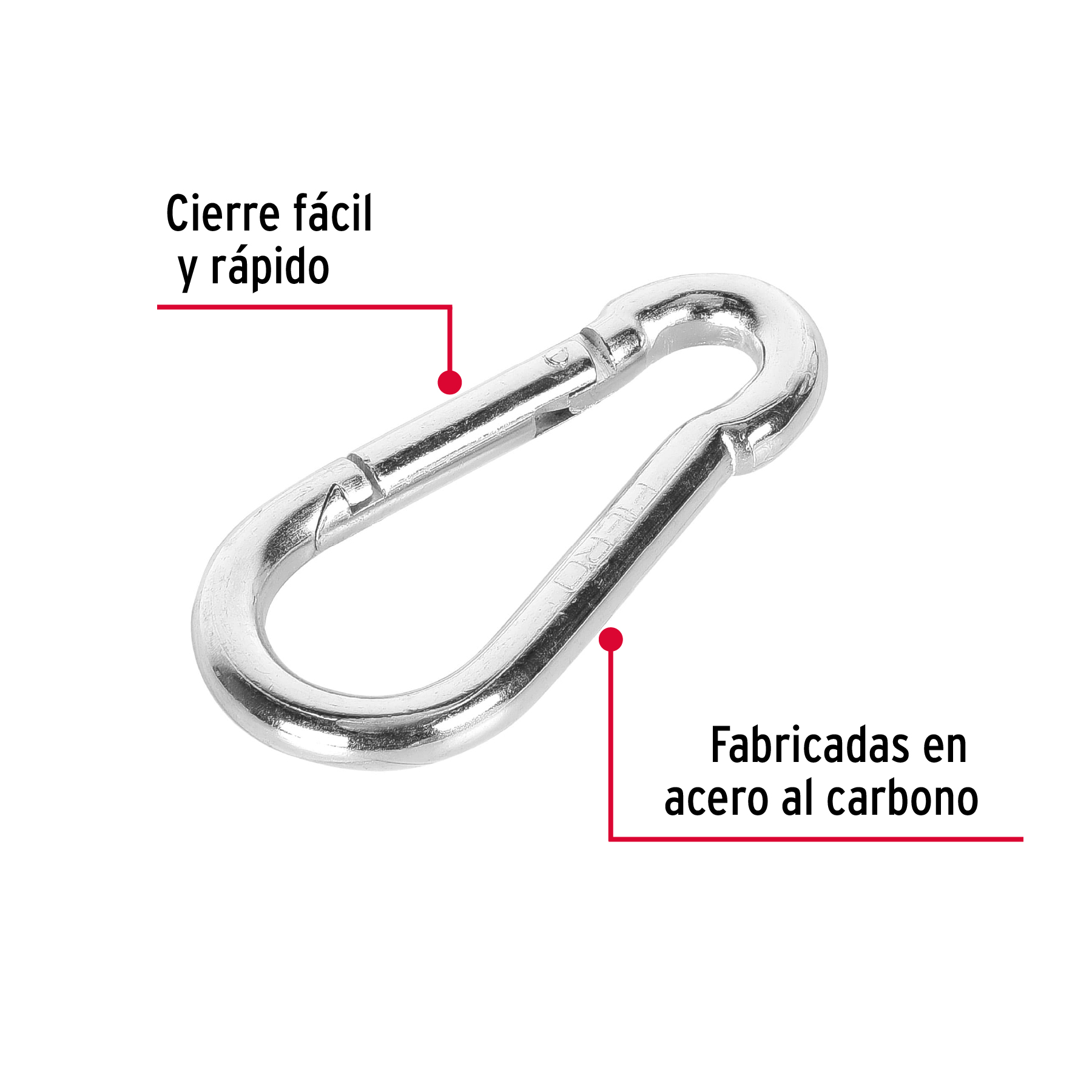 Bandola mosquetón, de acero, 3/8"